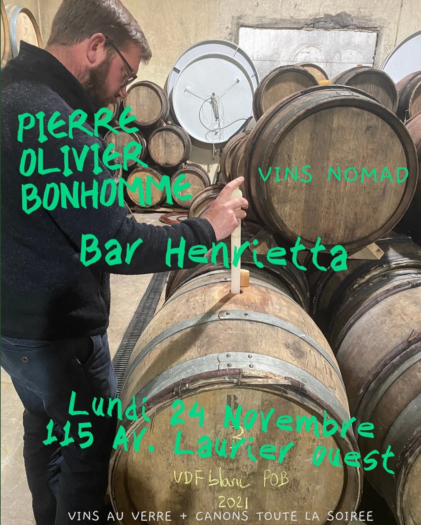 On se voit Lundi @barhenriettamtl avec @pierreolivierbonhomme 
#pierreolivierbonhomme 
#barhenriettamtl 
#vinsnomad