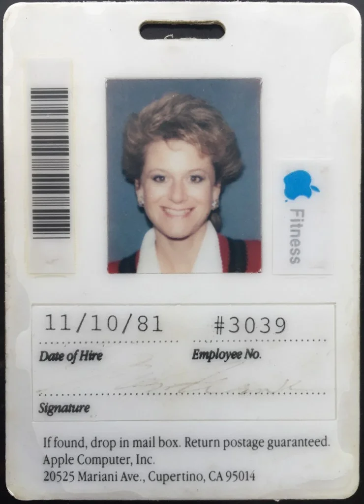 Ellen's Apple ID Badge from 1981