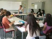 french lesson in a group