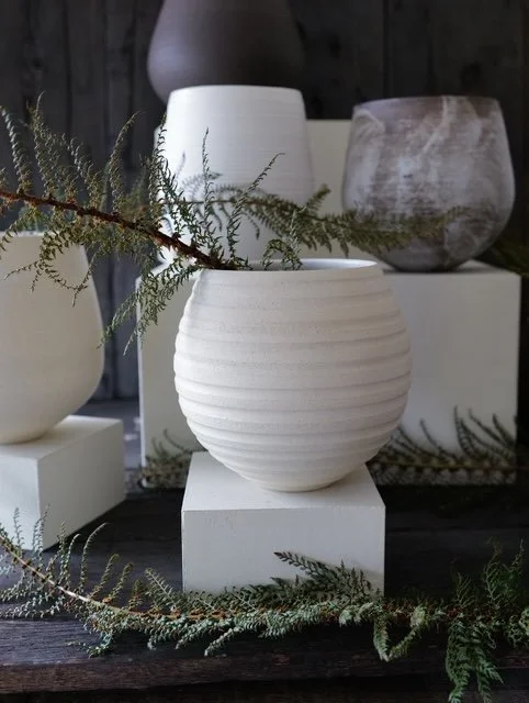 Carved Flower Pot-Horizontal Stripe