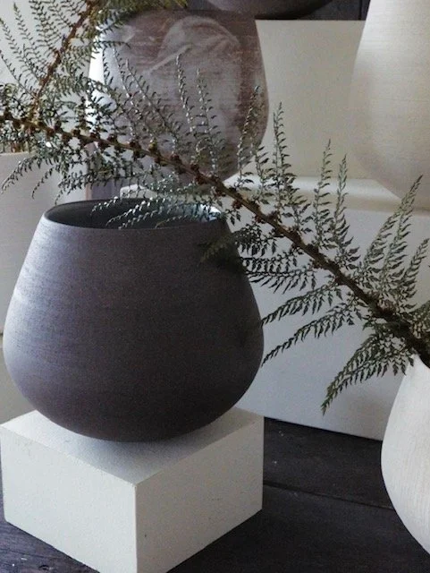 Flower Pot-Dark Stoneware