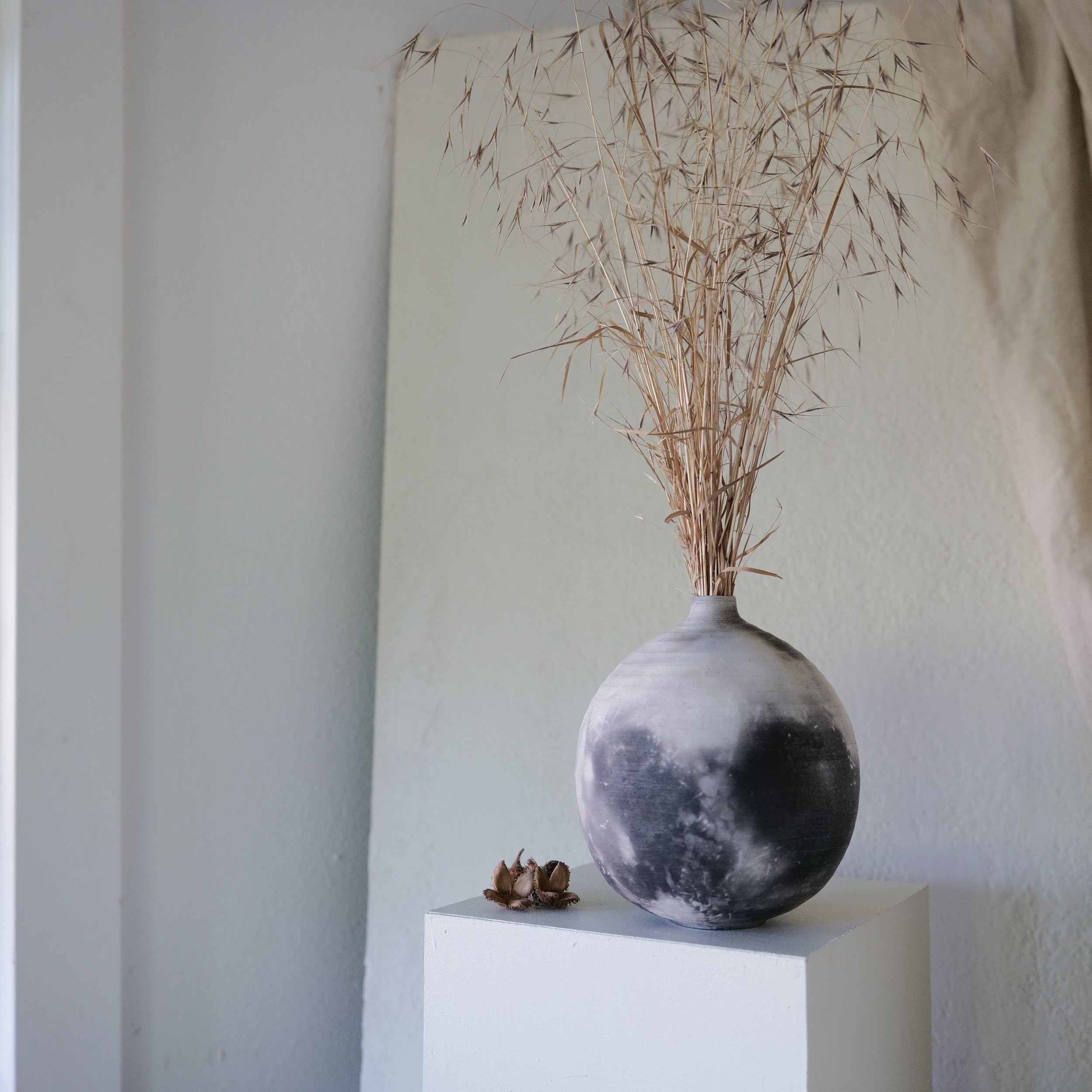 Smoke Fired Orb Vase II