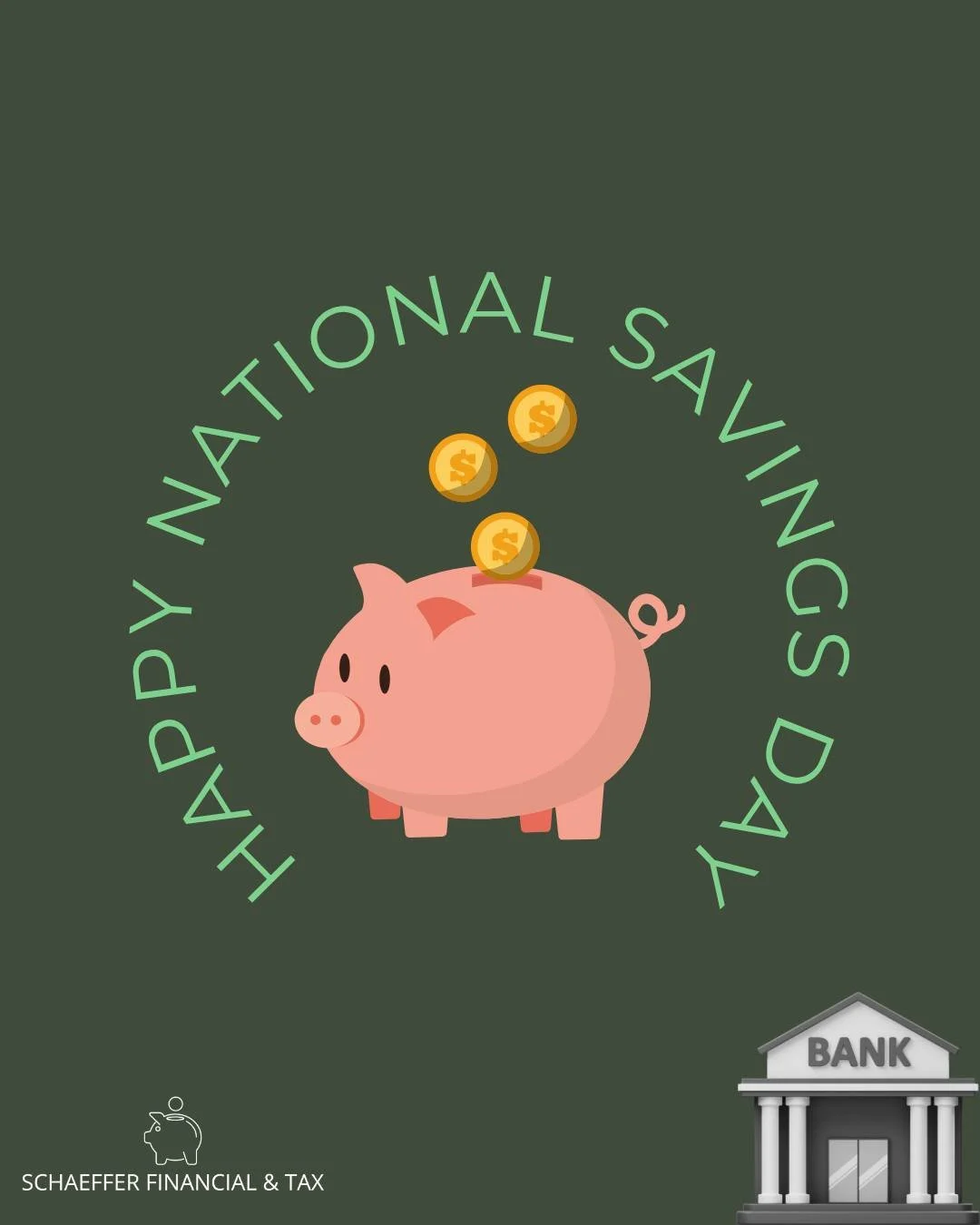 Happy National Savings Day!

Please see this blog post to learn more about an emergency savings account:  https://www.schaefferfinancialandtax.com/blog/what-how-why-of-emergency-savings

 #nationalday #savings #personalfinance #financialplanning #eme