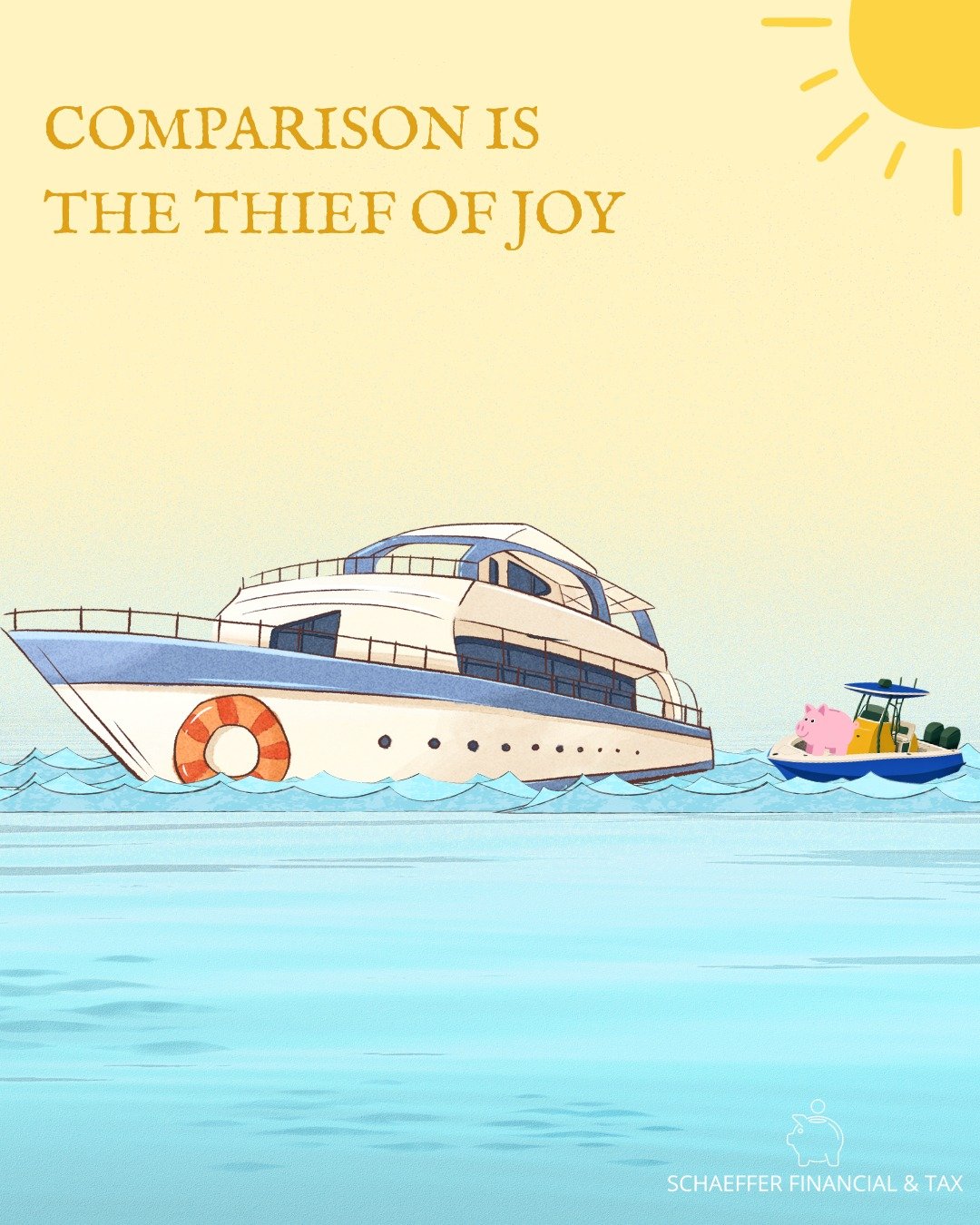 "Comparison is the thief of joy." This quote is widely attributed to Teddy Roosevelt and I was reminded of it during a recent beach trip.  There were 8 boats sailing up the ocean.  Each looked great in it's own right, but the 1st (and faste