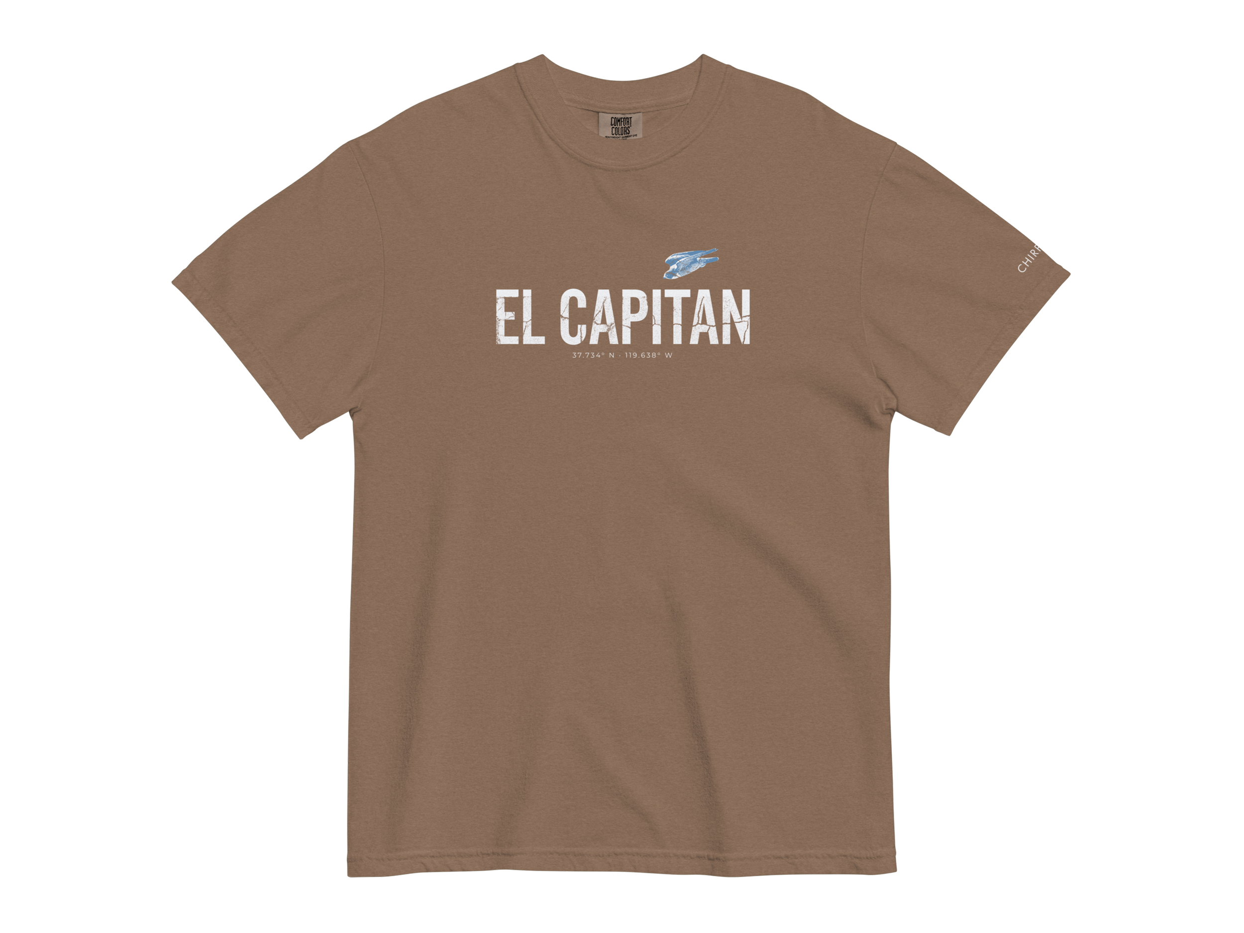CHIRP COMPANY_EL CAPITAN_PEREGRINE FALCON_unisex-garment-dyed-heavyweight-t-shirt-espresso-front-699f22b8a6460.png