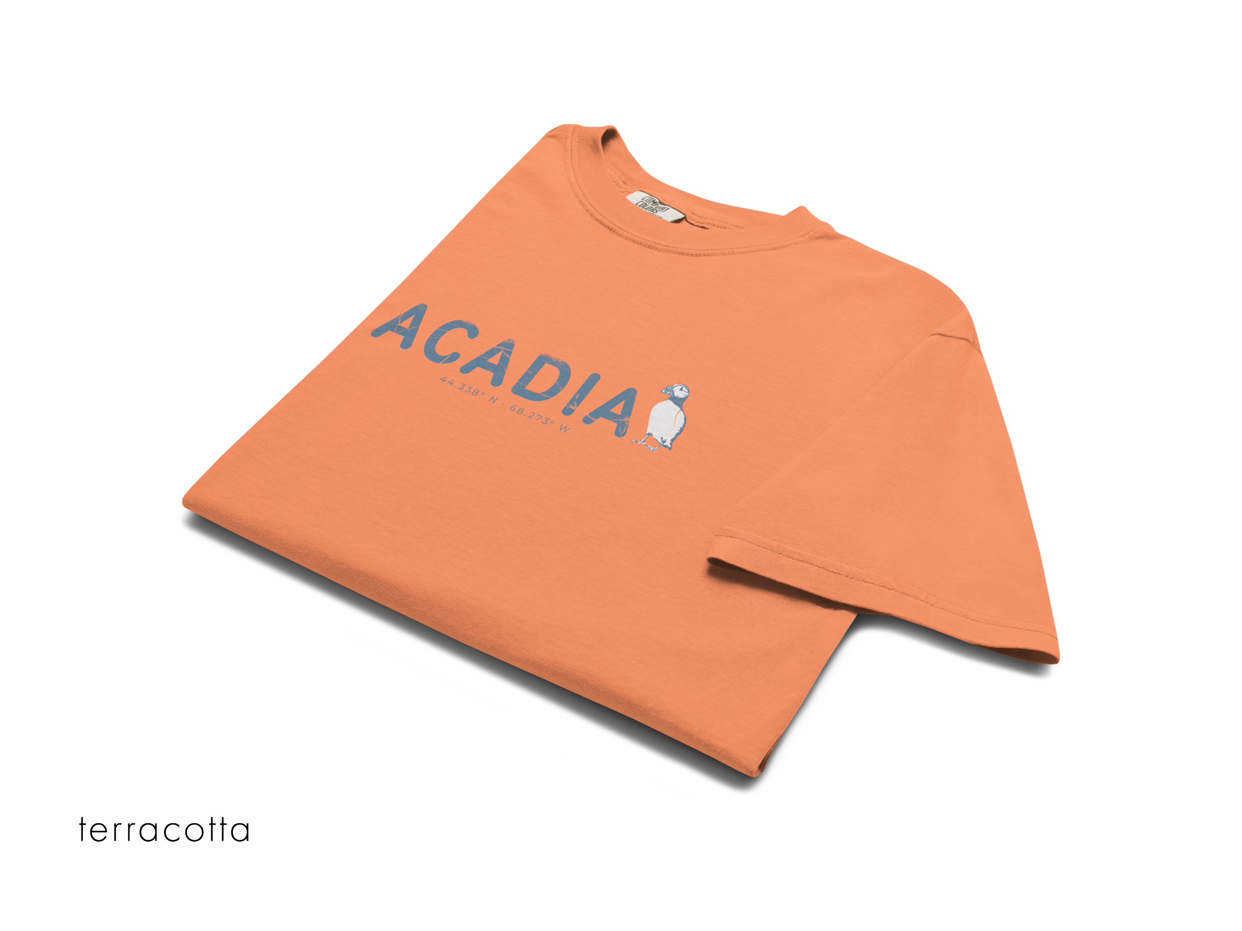 CHIRP COMPANY_ACADIA_PUFFIN_unisex-garment-dyed-heavyweight-t-shirt-terracotta-front-693c3ba41fb40.png