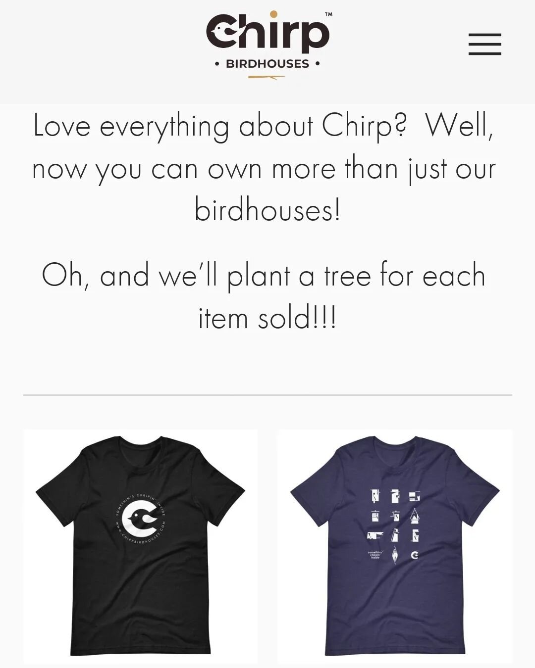 Love what Chirp is all about? Now you can show your love on the clothes you wear! Checkout our merch on our website! 
.
.
.
.
.
#chirp #chirpbirdhouses #birdhouses #modernbirdhouses #birdhouselove #birdhousekits #merch #giftideas #gifts