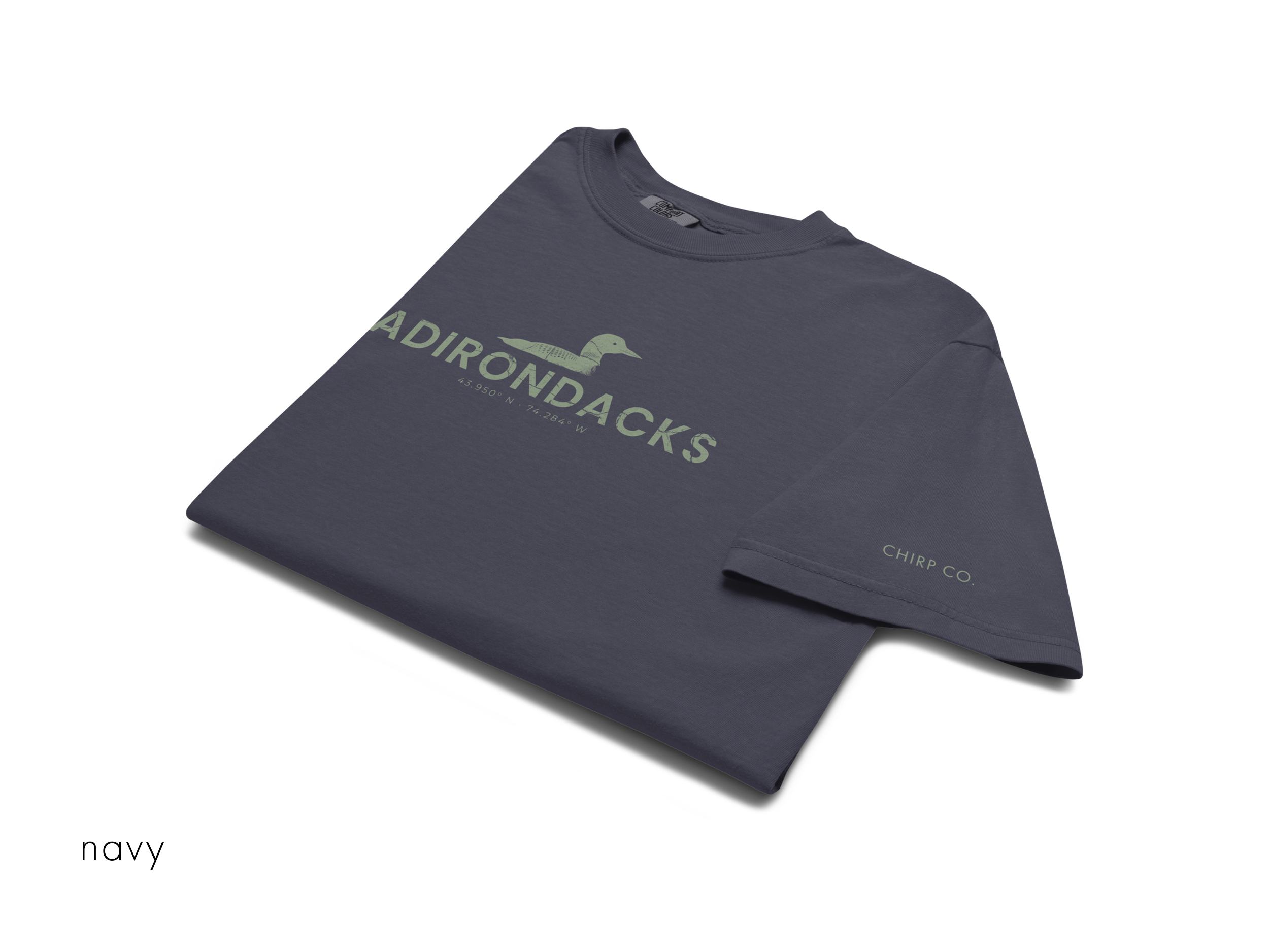 CHIRP COMPANY_ADIRONDACKS_LOON_unisex-garment-dyed-heavyweight-t-shirt-navy-front-693b27cb95112.png