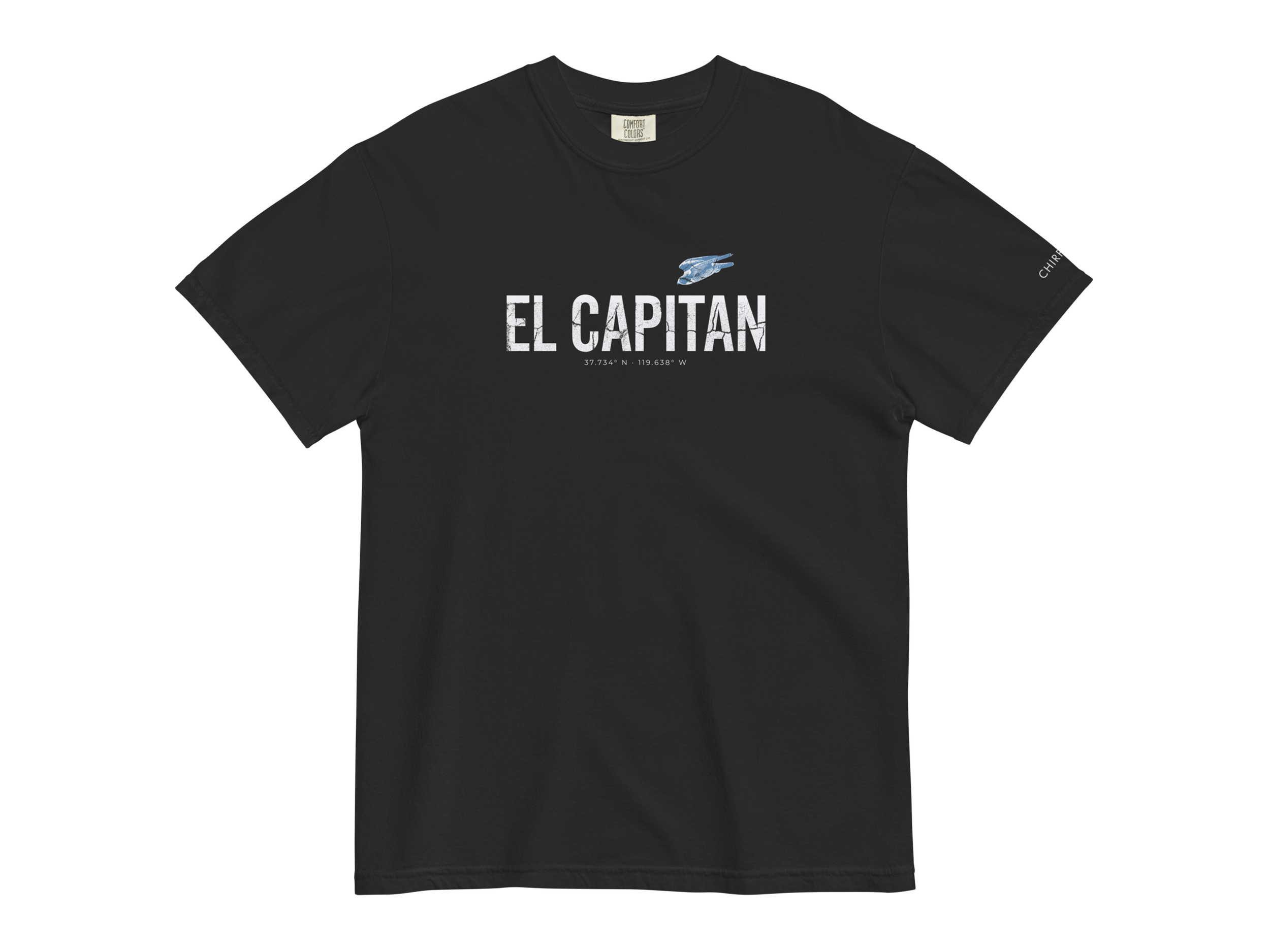 CHIRP COMPANY_EL CAPITAN_PEREGRINE FALCON_unisex-garment-dyed-heavyweight-t-shirt-black-front-694214689fe60.png
