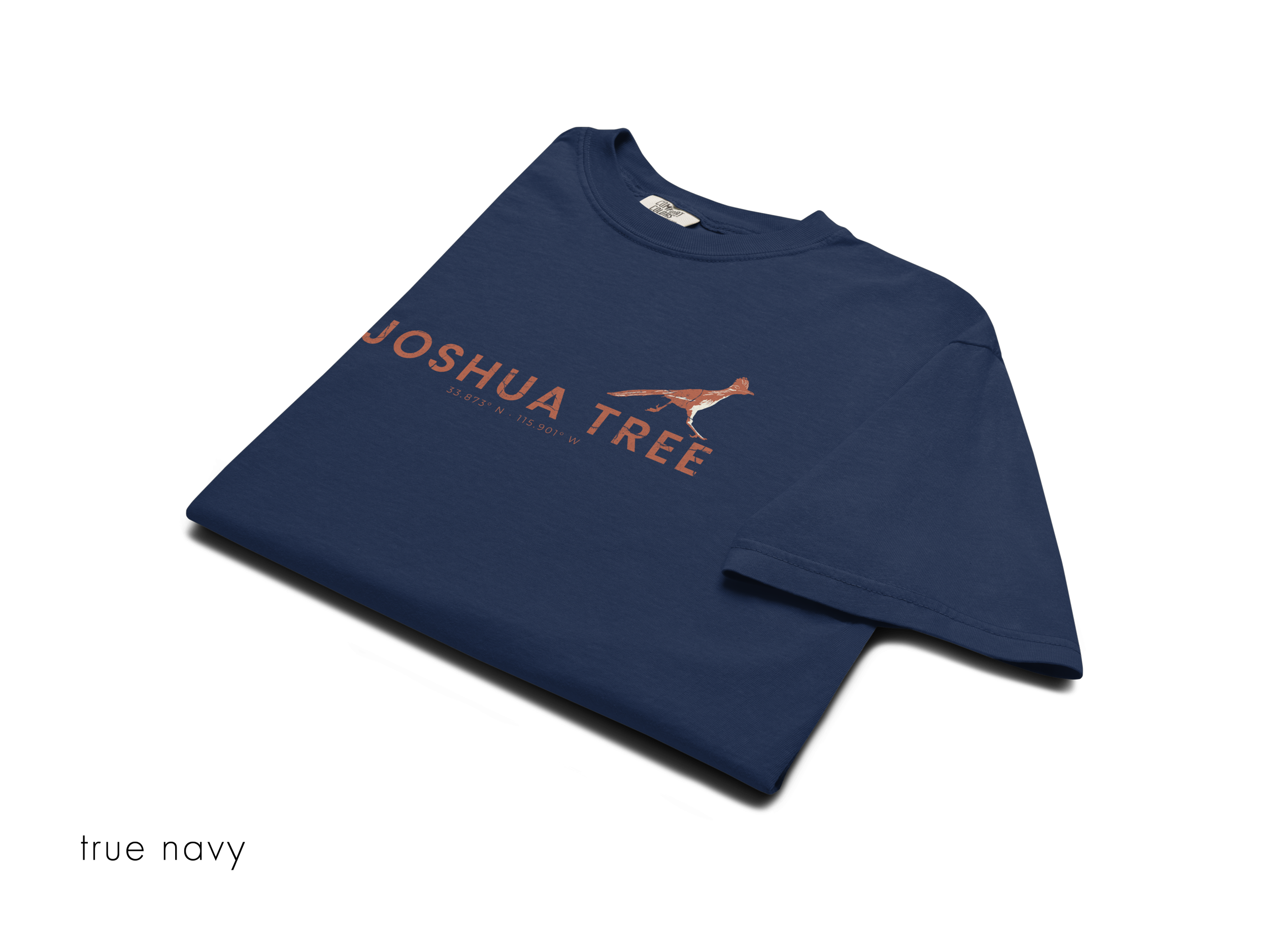 CHIRP COMPANY_JASHUA TREE_ROADRUNNER_unisex-garment-dyed-heavyweight-t-shirt-true-navy-front-693f01a63b93d.png