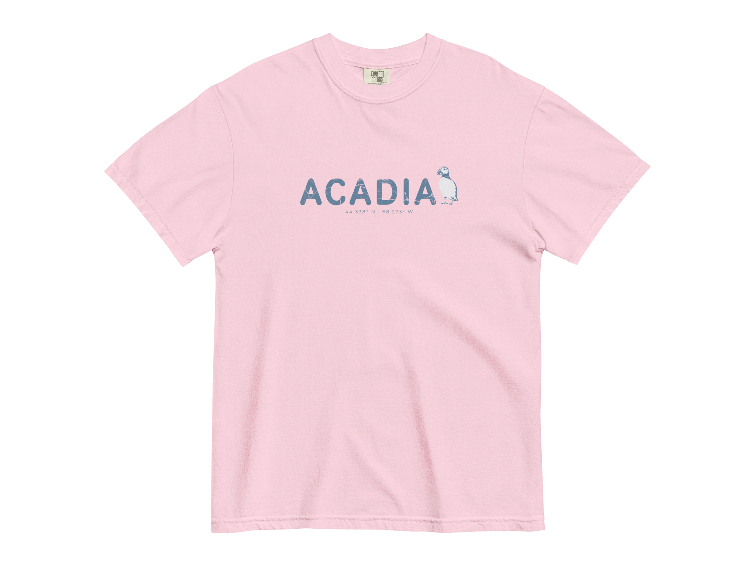 CHIRP COMPANY_ACADIA_PUFFIN_unisex-garment-dyed-heavyweight-t-shirt-blossom-front-693c3ba41f366.png