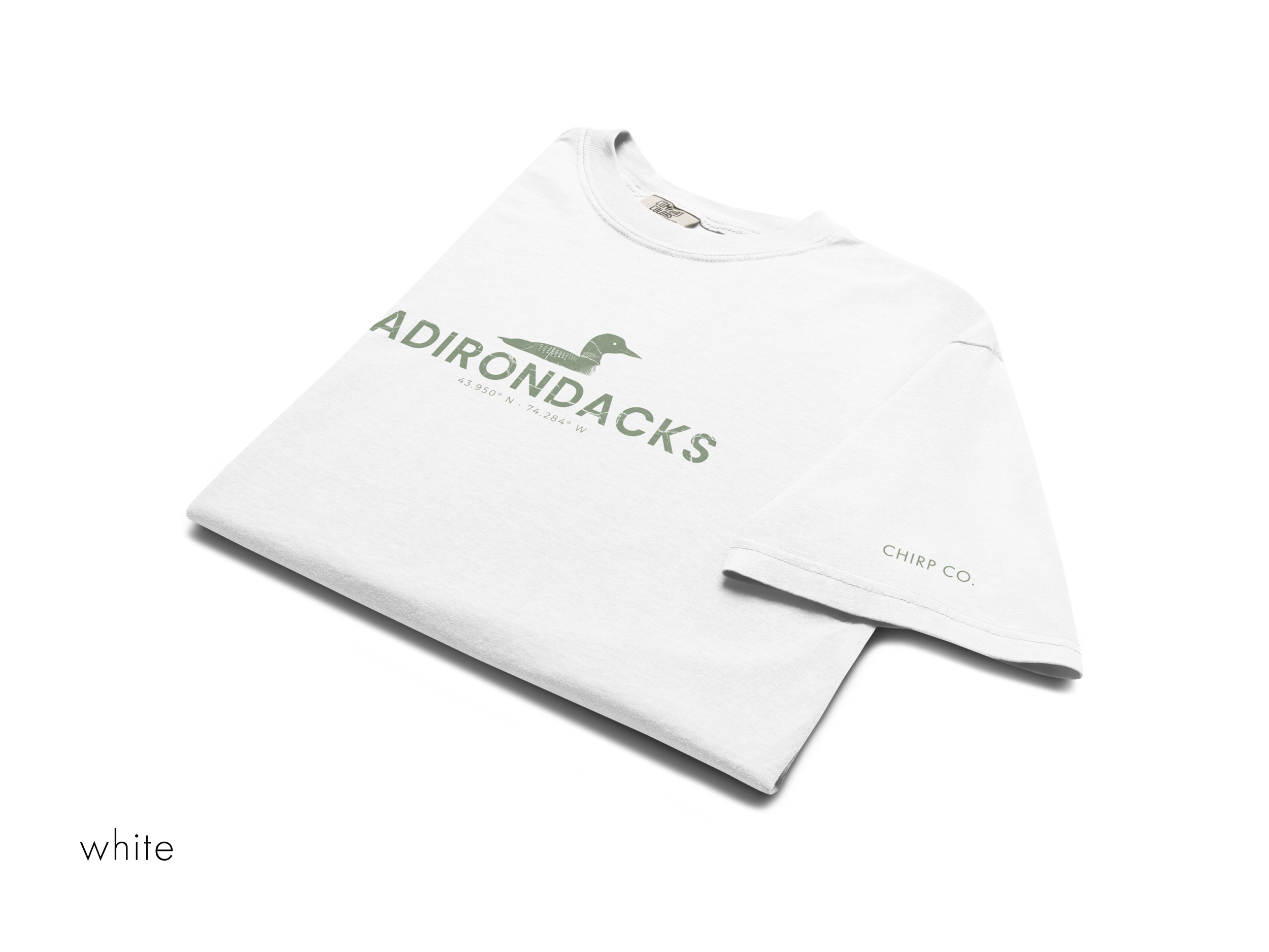 CHIRP COMPANY_ADIRONDACKS_LOON_unisex-garment-dyed-heavyweight-t-shirt-white-front-693b27cb95192.png