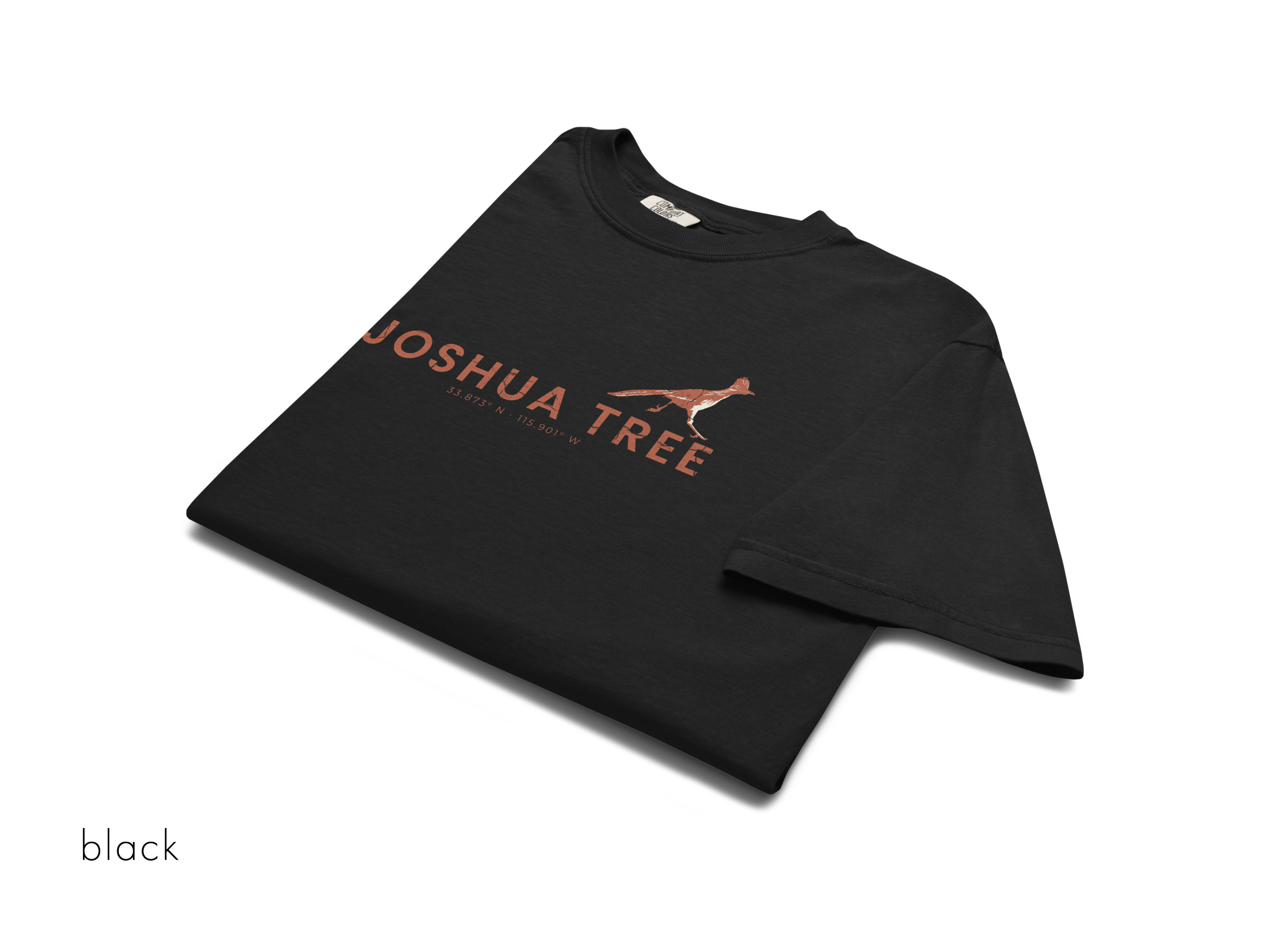 CHIRP COMPANY_JASHUA TREE_ROADRUNNER_unisex-garment-dyed-heavyweight-t-shirt-black-front-693f01a63b71e.png