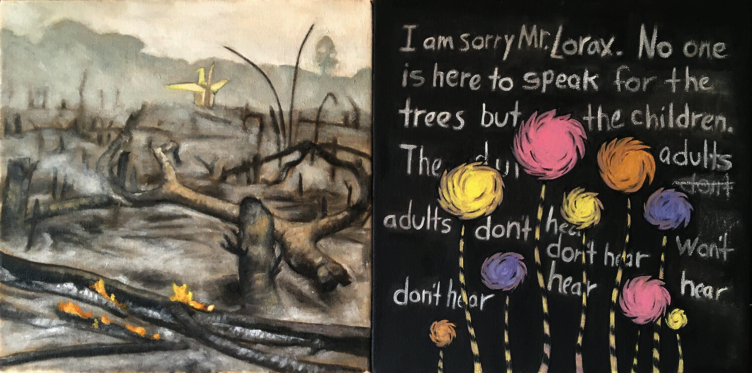 Montana Black, "Lorax Elegy", Oil on Canvas