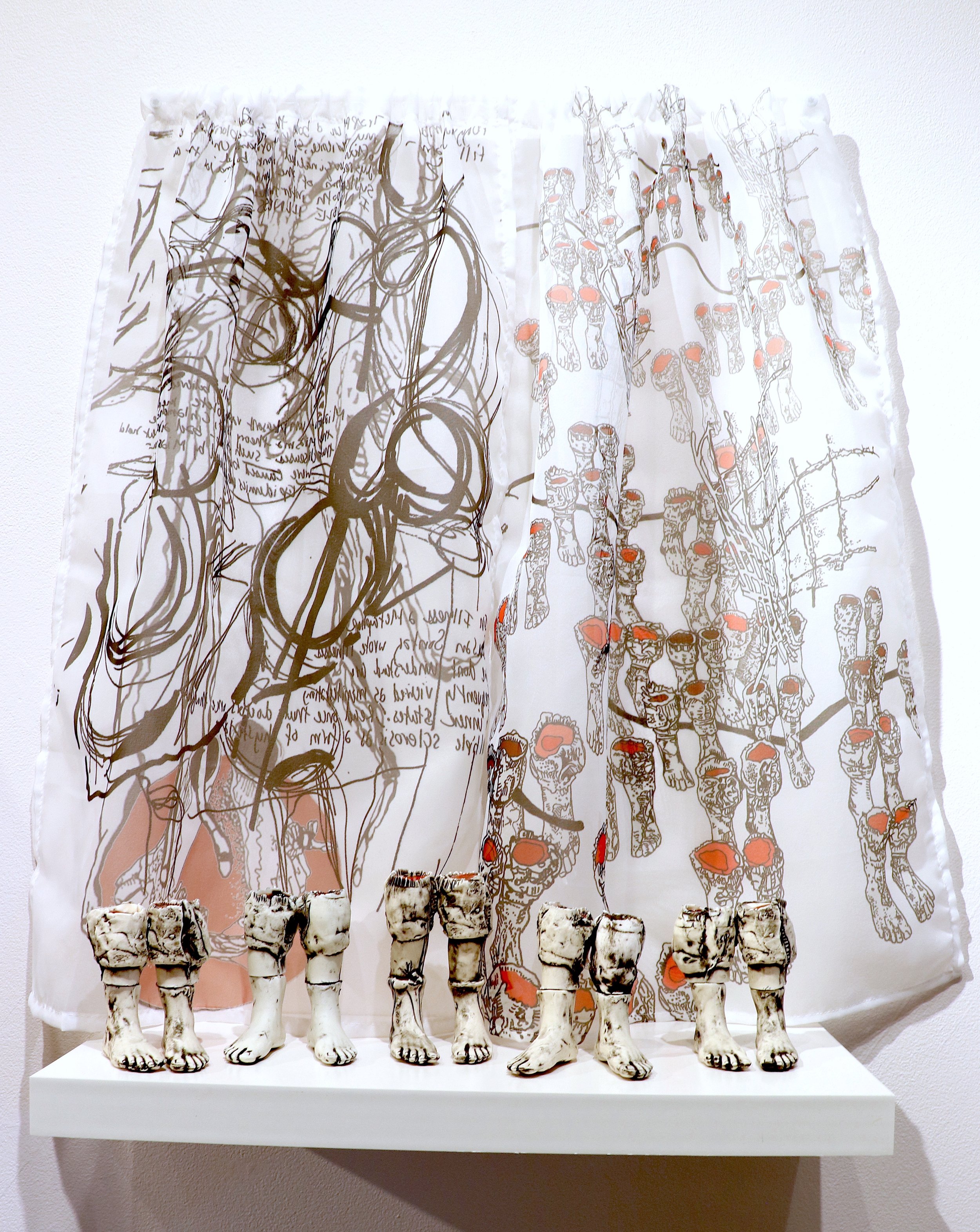 Candace Garlock_Citizens of that Other Space_Ceramic and Digital Print on Fabric_Installation 2 .jpg