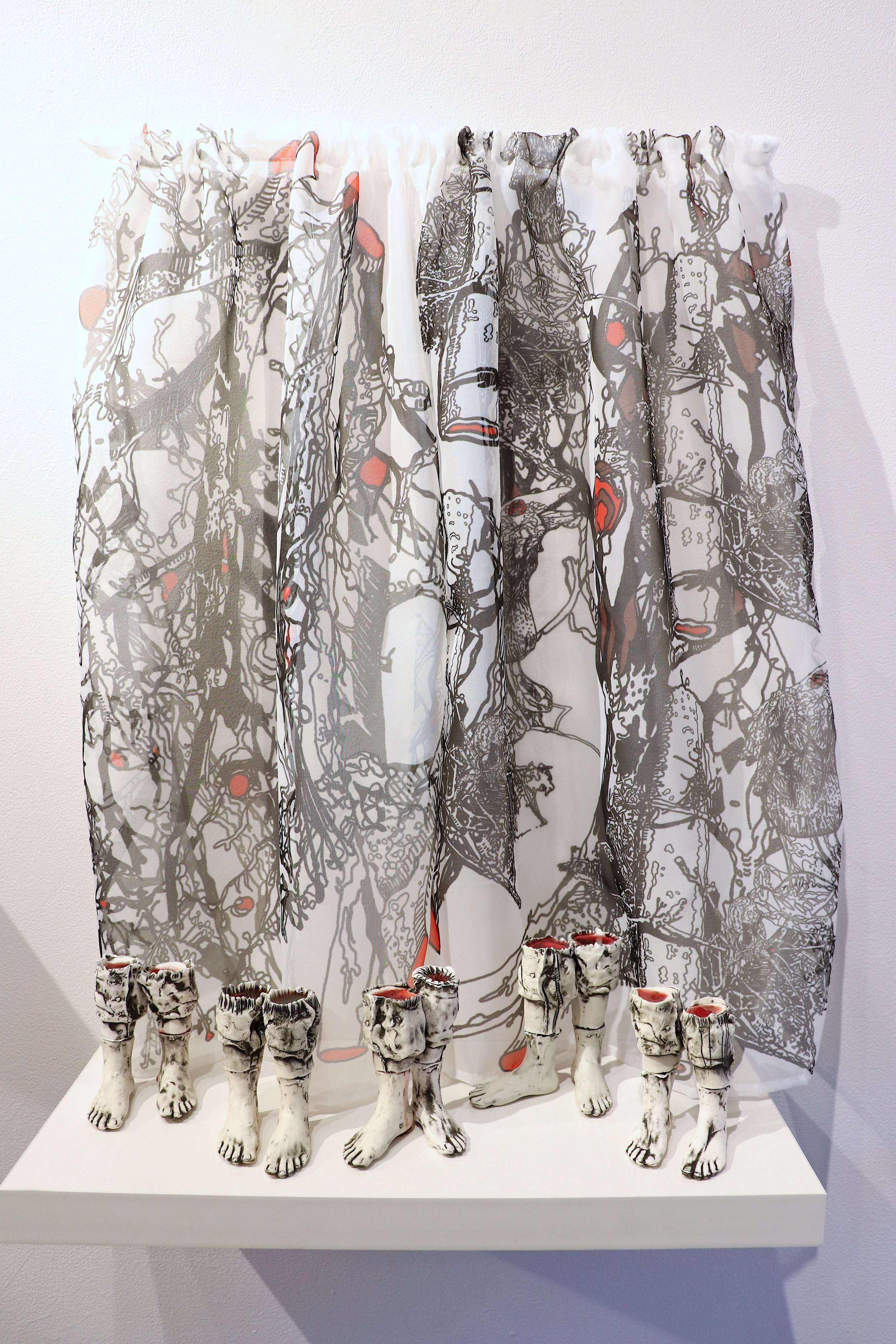 Candace Garlock_Citizens of that Other Space_Ceramic and Digital Print on Fabric_Installation 3 .jpg