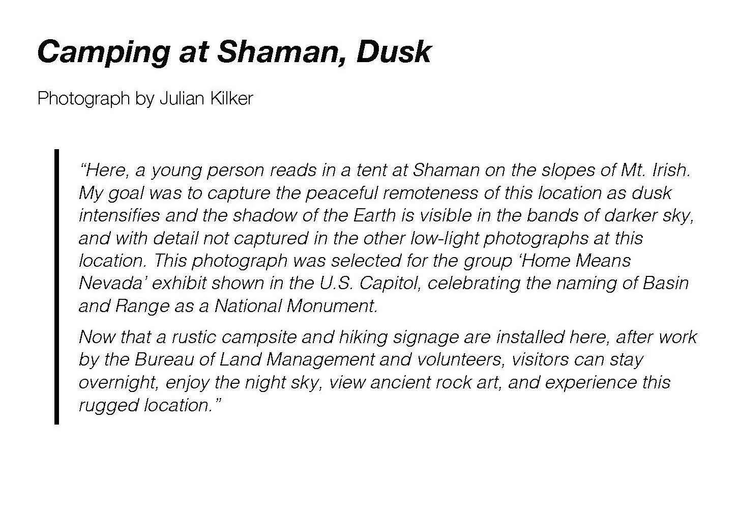 Julian Kilker_Camping at Shaman, Dusk_basin and range_text panel_FINAL.jpeg