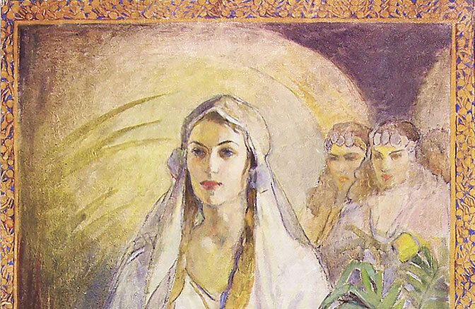 Queen Esther With Painted Border Minerva Teichert Art 50 Off