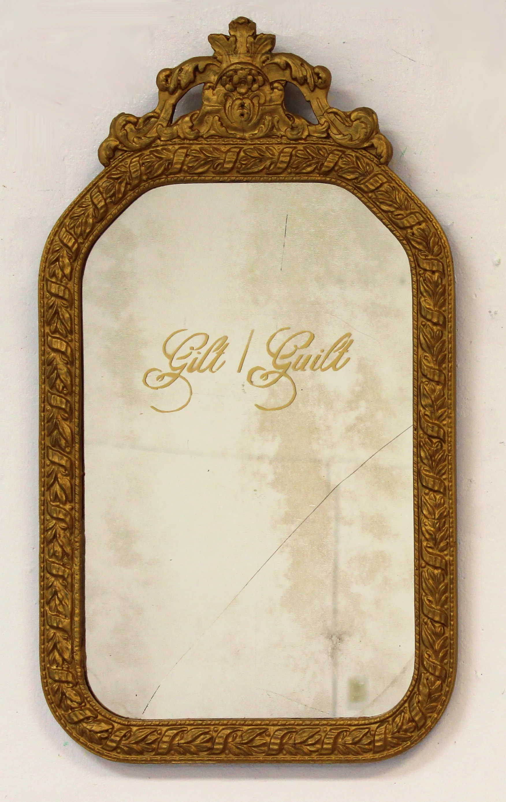 “Dilemma,” Spray Paint on Refurbished Gilt Mirror, 2016