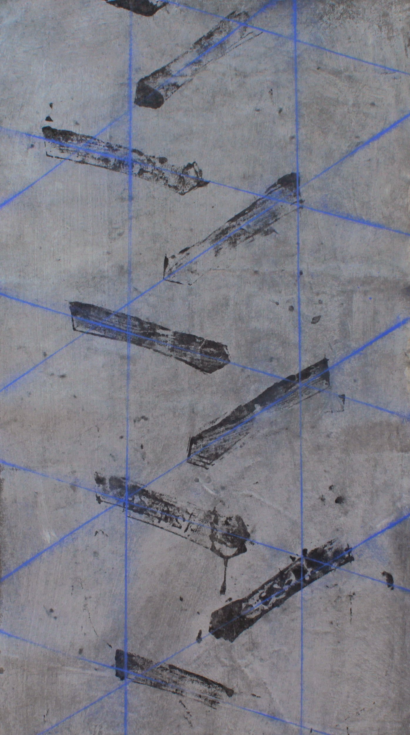  “Tessellation (Investigation),” 2022, Acrylic, graphite and chalk on canvas, 34”x18” 