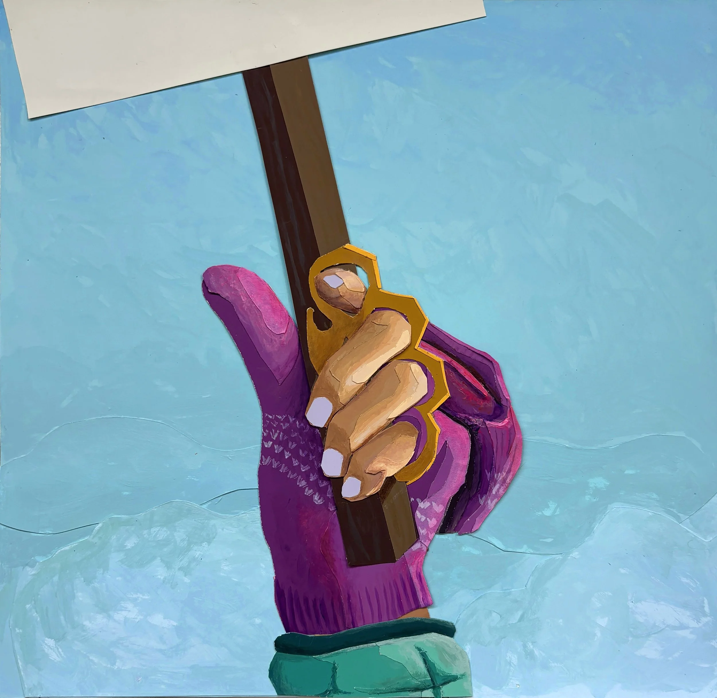 The Resistance, 2026, Acrylic on cut paper, 8.5"x8.25"