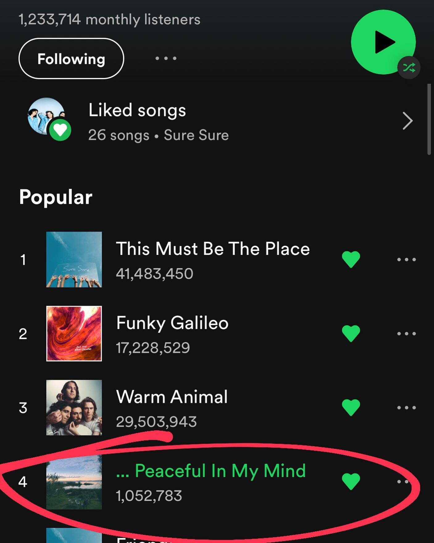 Over 1 million of you have made it peaceful in your minds. Wow. Good on you for taking care of yourselves. If you know anyone whose mind is not peaceful at the moment, consider sharing this tune with them. And thanks for listening to Sure Sure