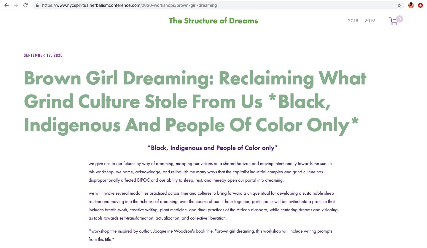 Brown Girl Dreaming Workshop