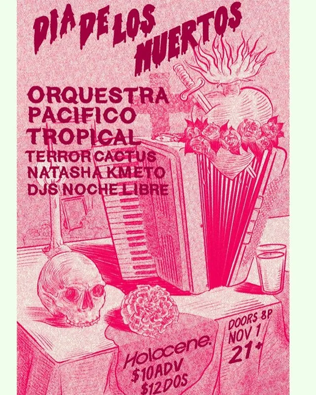 Throwin down this Friday for Dia De Los Muertos! 💀🕯🌻
Super psyched to be playing with @o_p_t_ @natashakmeto @terrorcactus !!! Besitos to the homie @laylowcreative who did this design 😘🤘🏽
See you Friday! 🖤 
#djlacosmica 
@eugenius_bonanza @lapa