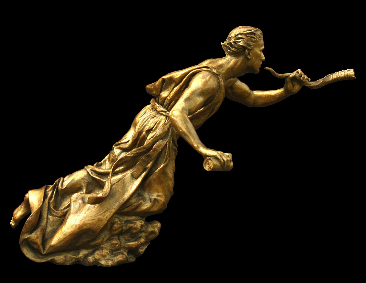 The Messenger, bronze, 25"x12"x17"