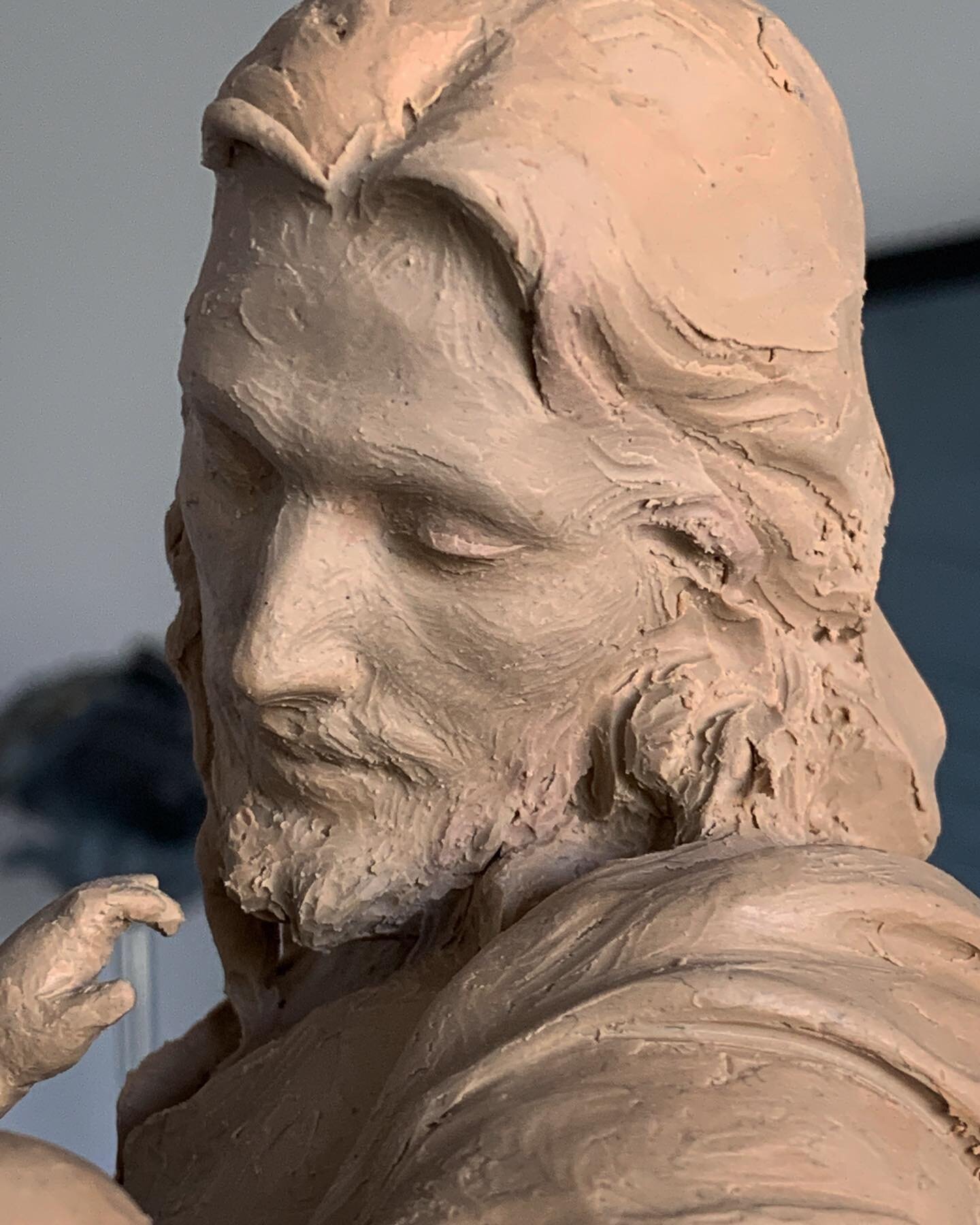 Adding detail, refining. #detailing #claytobronze #sculpture #claysculpture #tysonsnowart