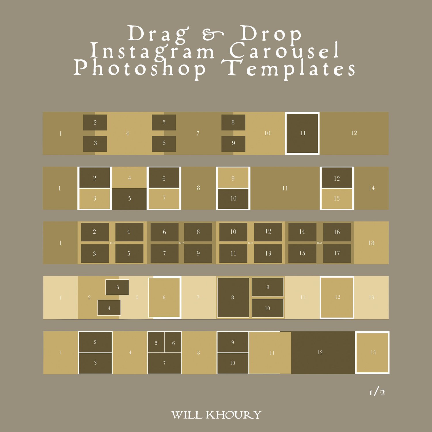 Instagram Carousel Photoshop Templates Will Khoury