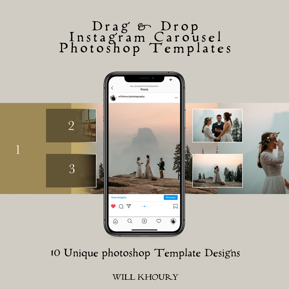 Drag & Drop Instagram Carousel Photoshop Templates - Will Khoury