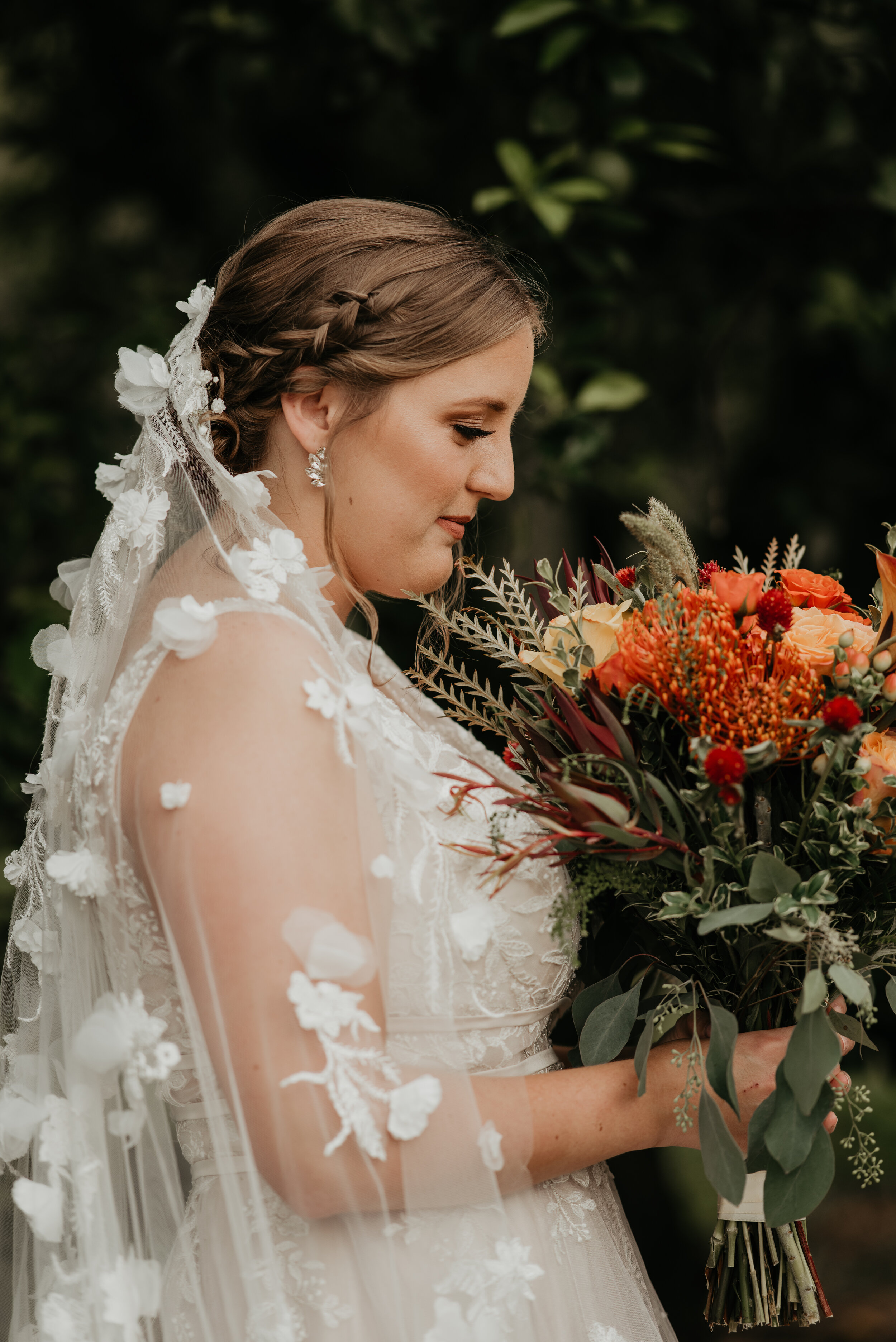 Makeup by Before The Aisle | Dress + Veil by The Dressing Room Celebration (photo by Ashley Dye Photography)