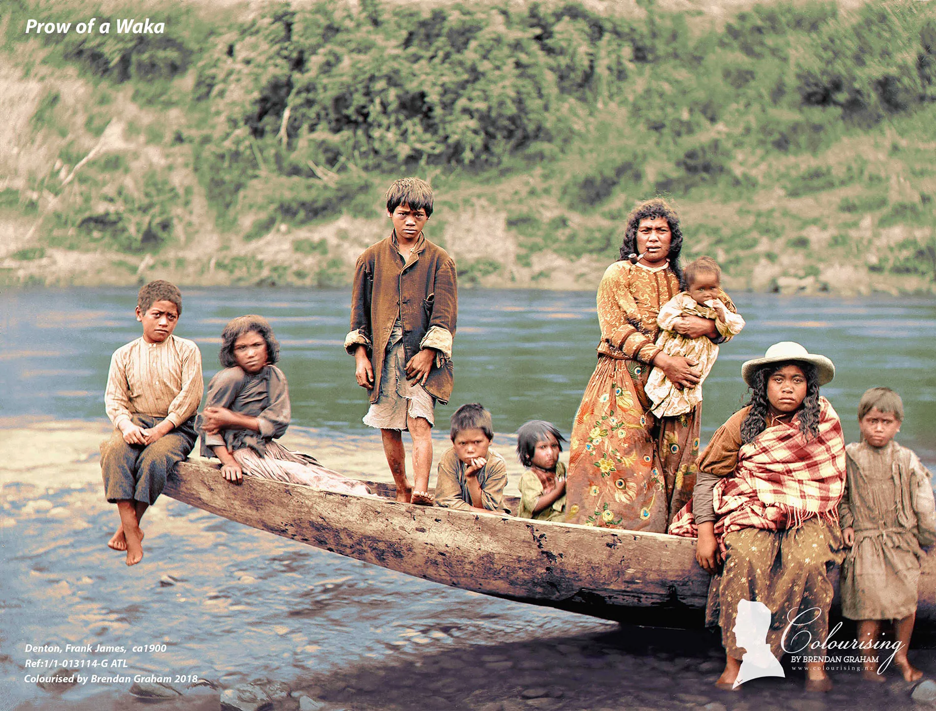 Prow of a Waka - Colourising by Brendan Graham