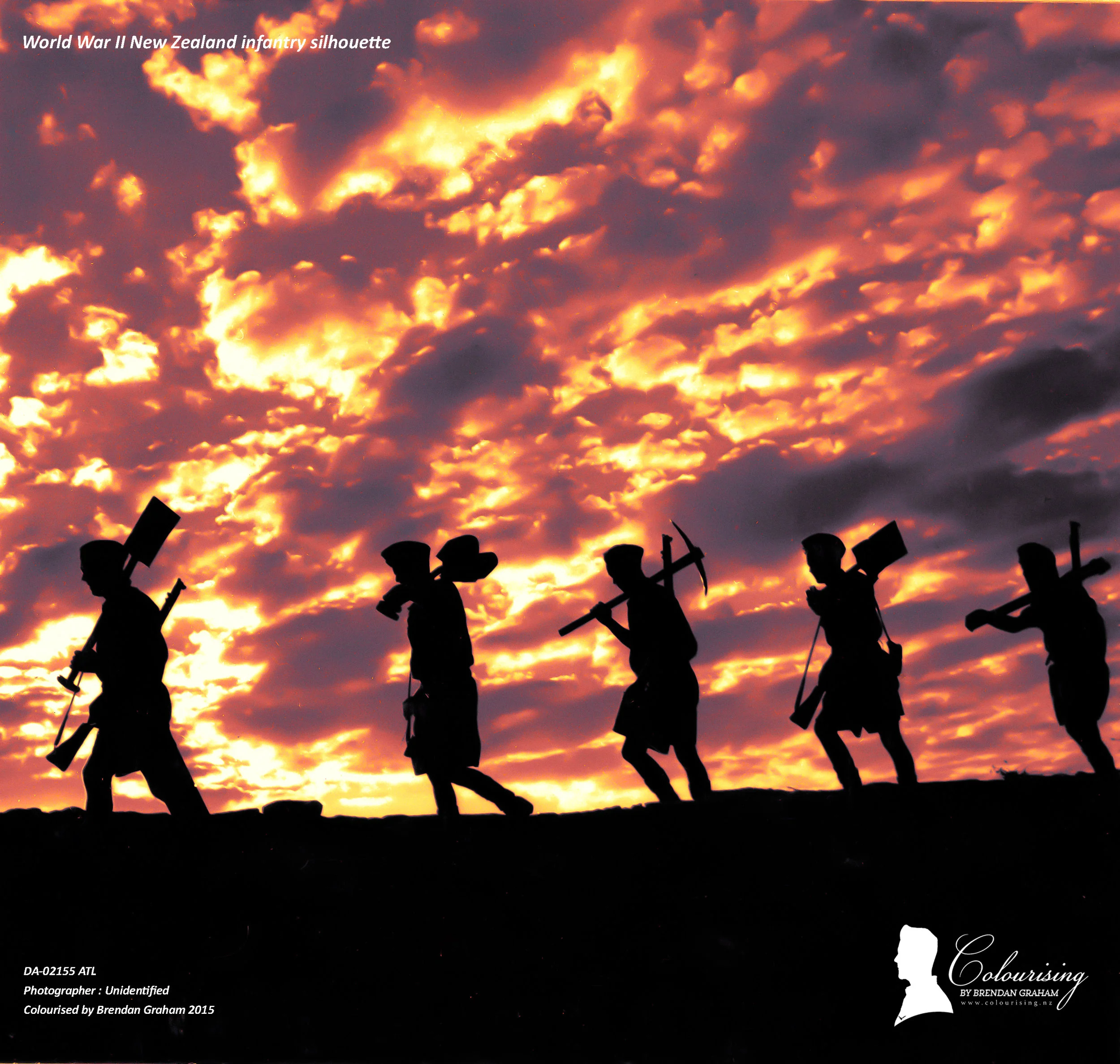 New Zealand infantry silhouette - Colourising by Brendan Graham