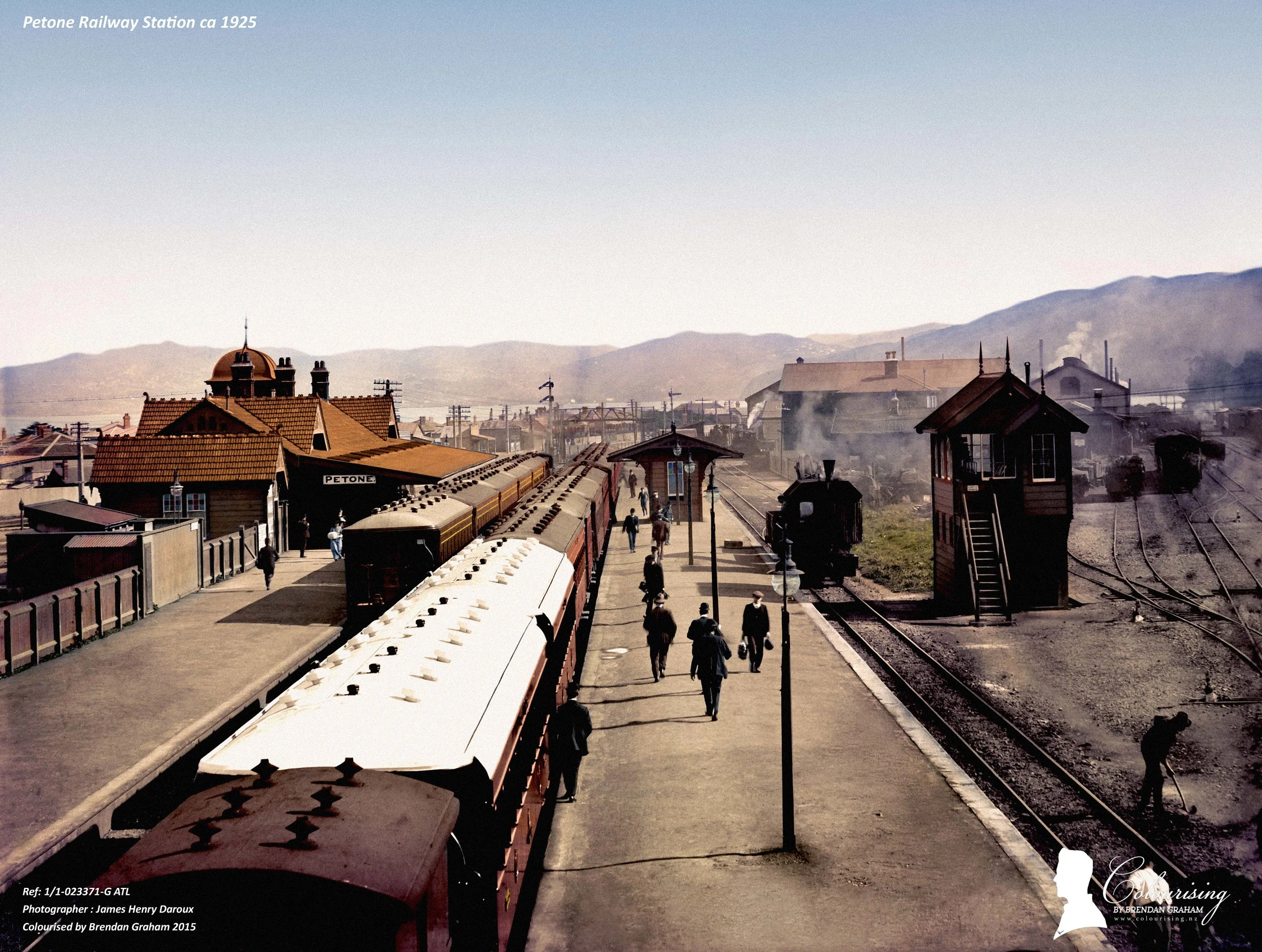 Petone Railway Station - Colourising by Brendan Graham
