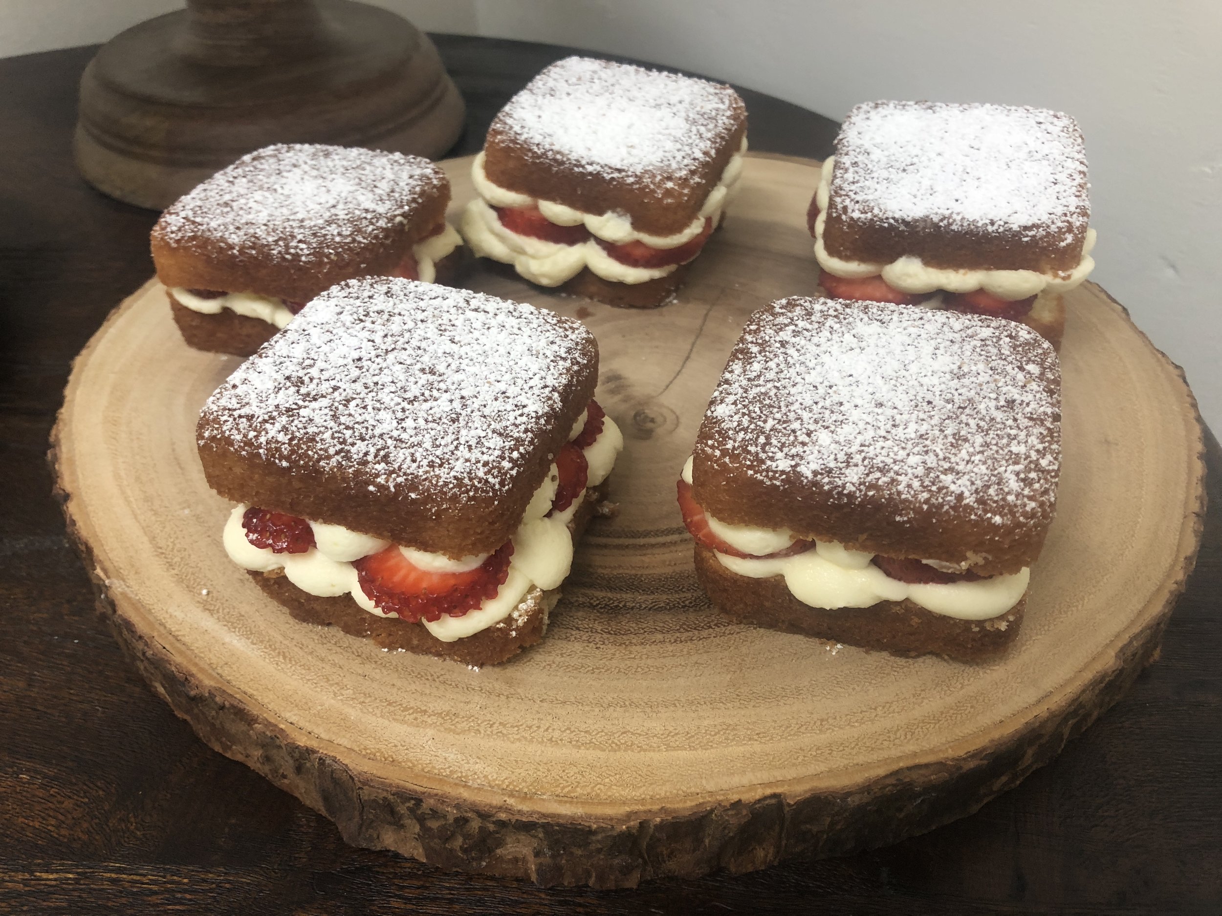 Strawberry Square Cakes