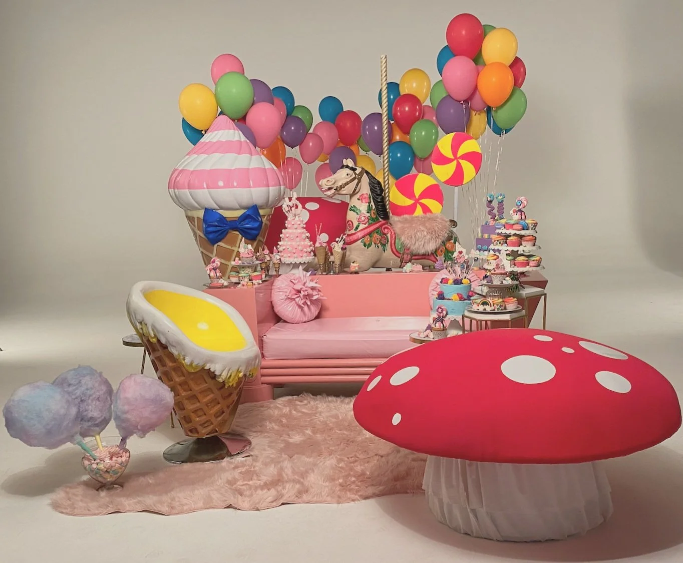  Nicki Minaj Pregnancy Photoshoot  Nathan Carden - Production Designer  This is the Harajuku-inspired set dressing we provided for the shoot, but a creative decision to streamline was made on the day. I also sourced custom cupcakes and made several f