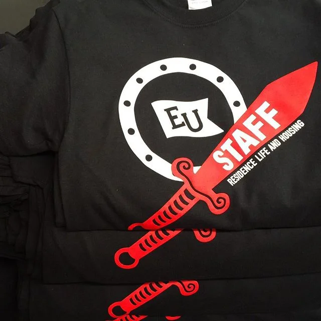 Staff shirts for Edinboro University Res Life #boro #edinboro #duceTWO #screenprint