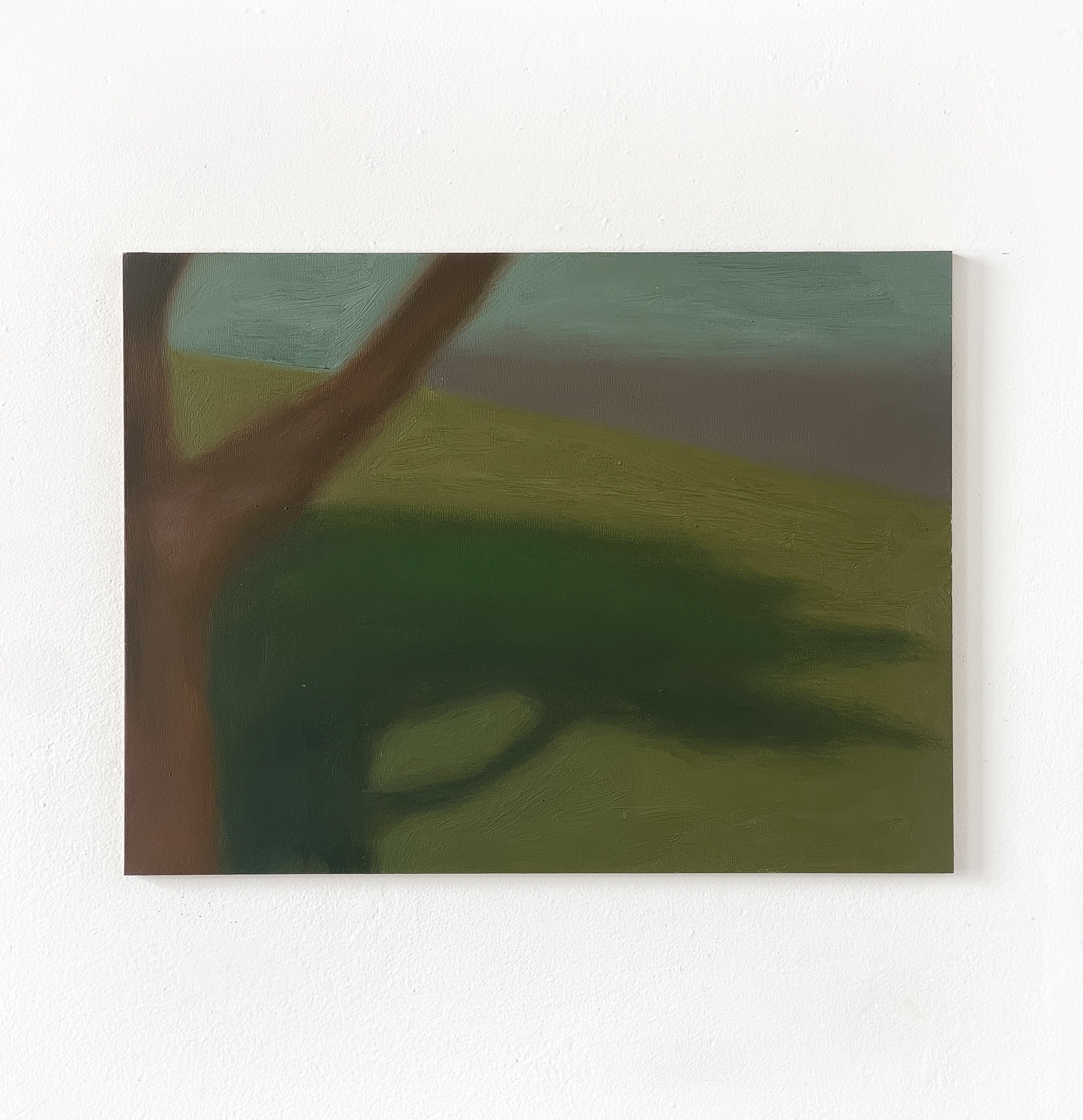  figure ground, temp swell, tree shade painting  12 x 16 