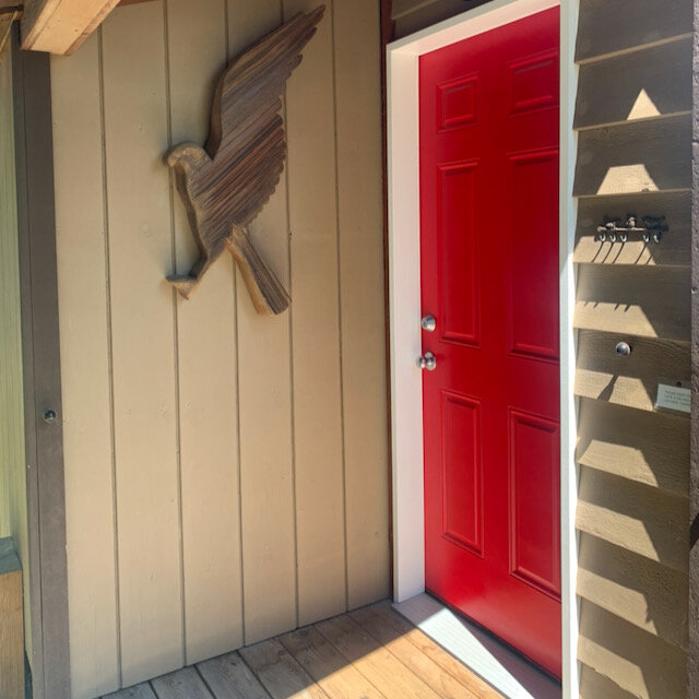 My present and my last home both have red doors. ​​​​​​​​​

Some say this is a sign of a home that is a welcoming place to rest, which most certainly feels true to me. 

It is said that a feng shui red door symbolizes the energy of new opportunities,