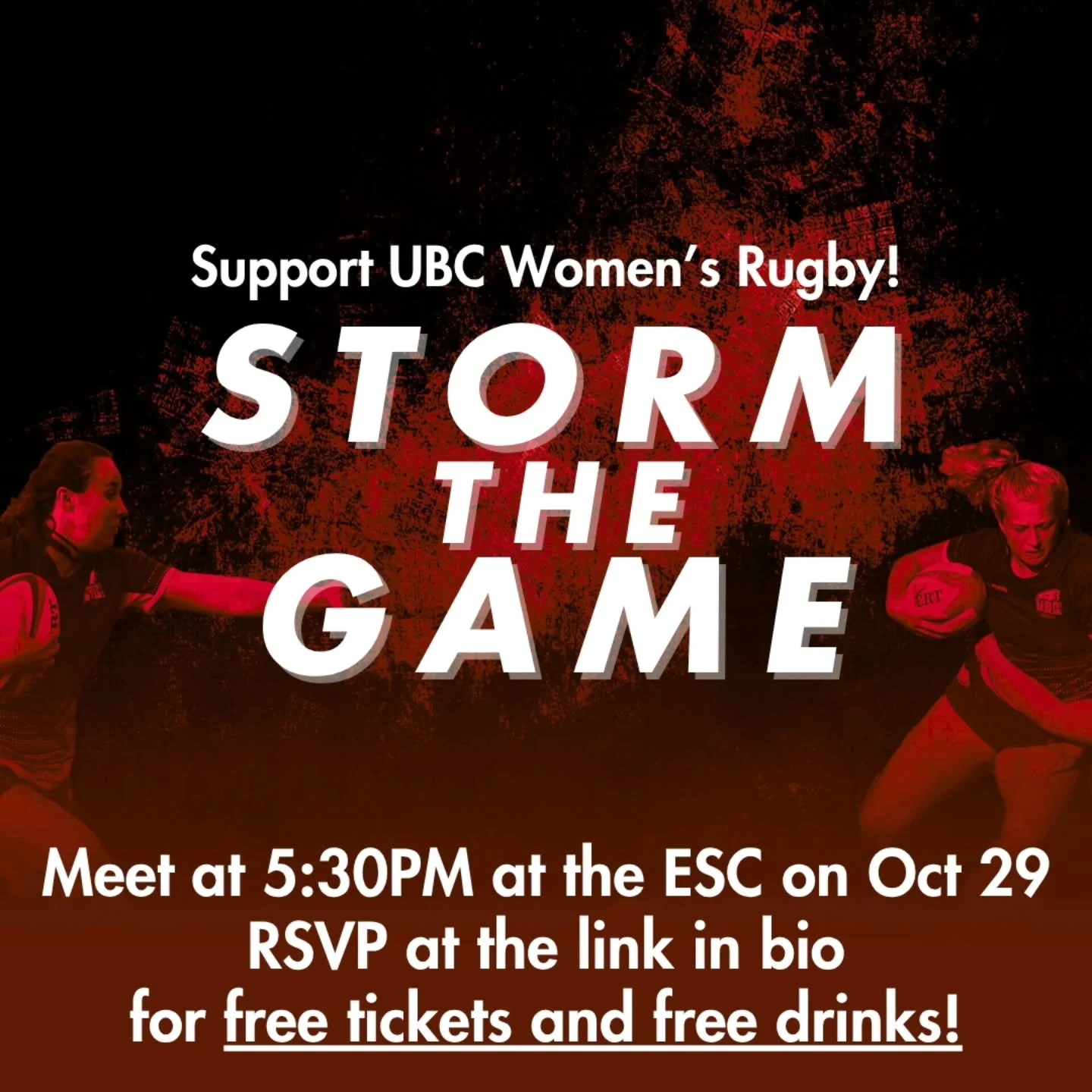 Hey engineers - it&rsquo;s time to bring the noise. We&rsquo;re taking over the stands to cheer on UBC Women&rsquo;s Rugby as they face off in an action-packed home game! The EUS is covering your tickets, so all you need to do is show up, rep enginee