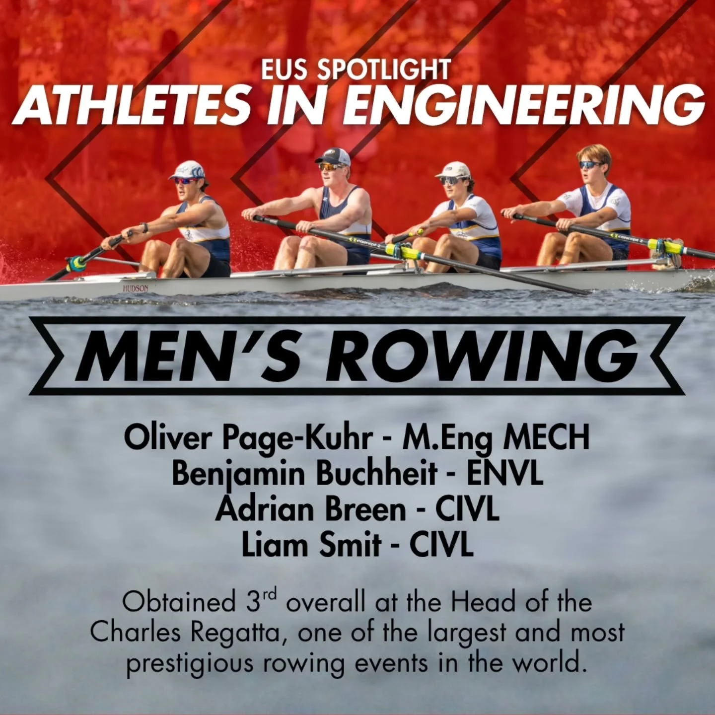 THUNDERBIRDS TAKE THE PODIUM 🥉 

Our Varsity Rowing Team made waves last week at the Head of the Charles Regatta, one of the largest and most prestigious rowing events in the world.

The Championship Men&rsquo;s 4+ crew placed 3rd overall, outracing
