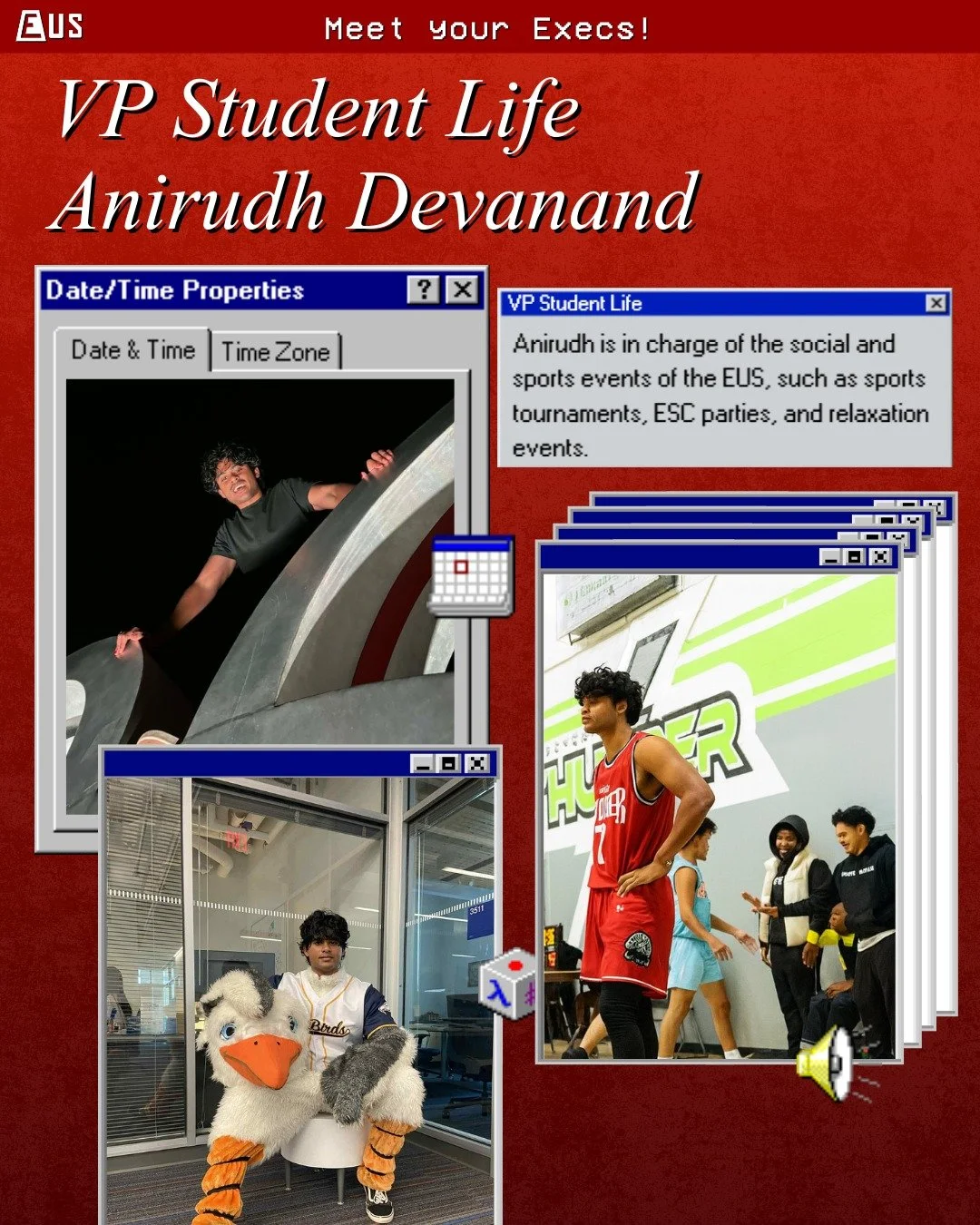 Continuing with our executive features, Anirudh is our VP Student Life! 🏀

During the year, he has led social and sporting events, tournaments, parties, and more! Interested in playing in one of the EUS sports tournaments or hitting up one of our le