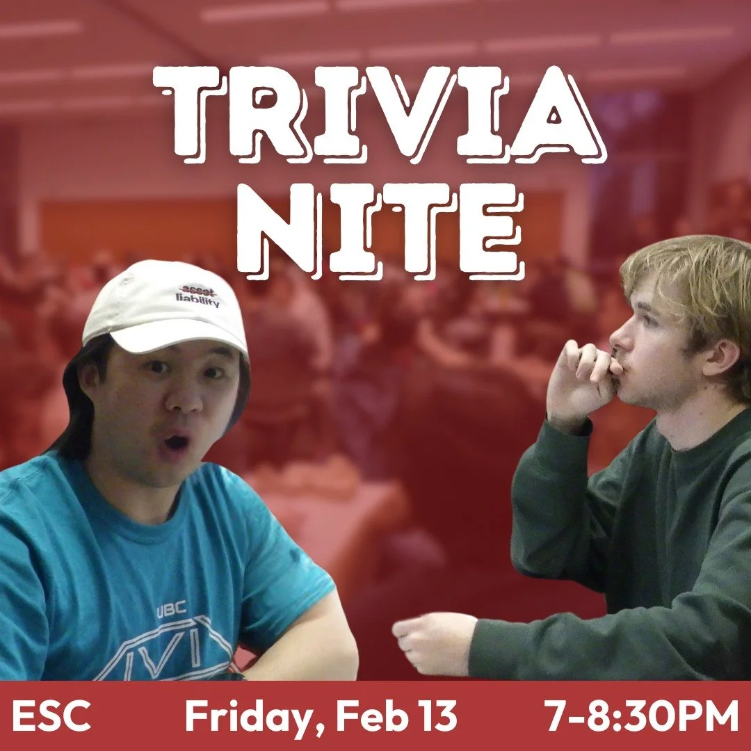 Time to test your knowledge! Bring teams of up to 5 people to the ESC this Friday for our next EUS Trivia event! There will be a variety of questions ranging different topics. Teams will be competing for Eatery gift cards! What more could ypu need? P