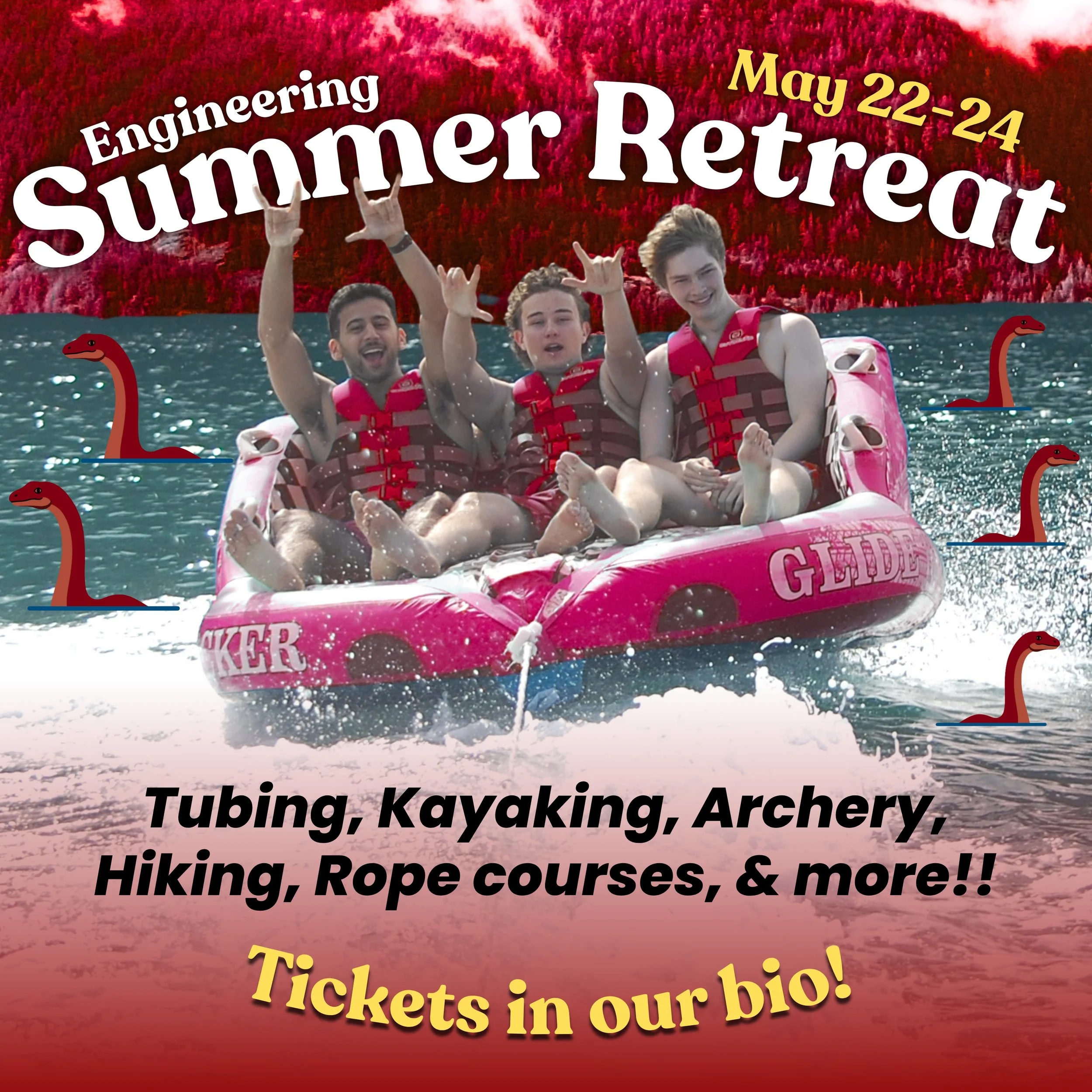 Engineering Summer Retreat is coming up ☀️🌊🛶

Join us from May 22- 24 for a two-night getaway at Camp Latona on Gambier Island 🏝️

Spend the weekend outdoors with fellow engineering students, with kayaking, hiking, swimming, camp activities, and t