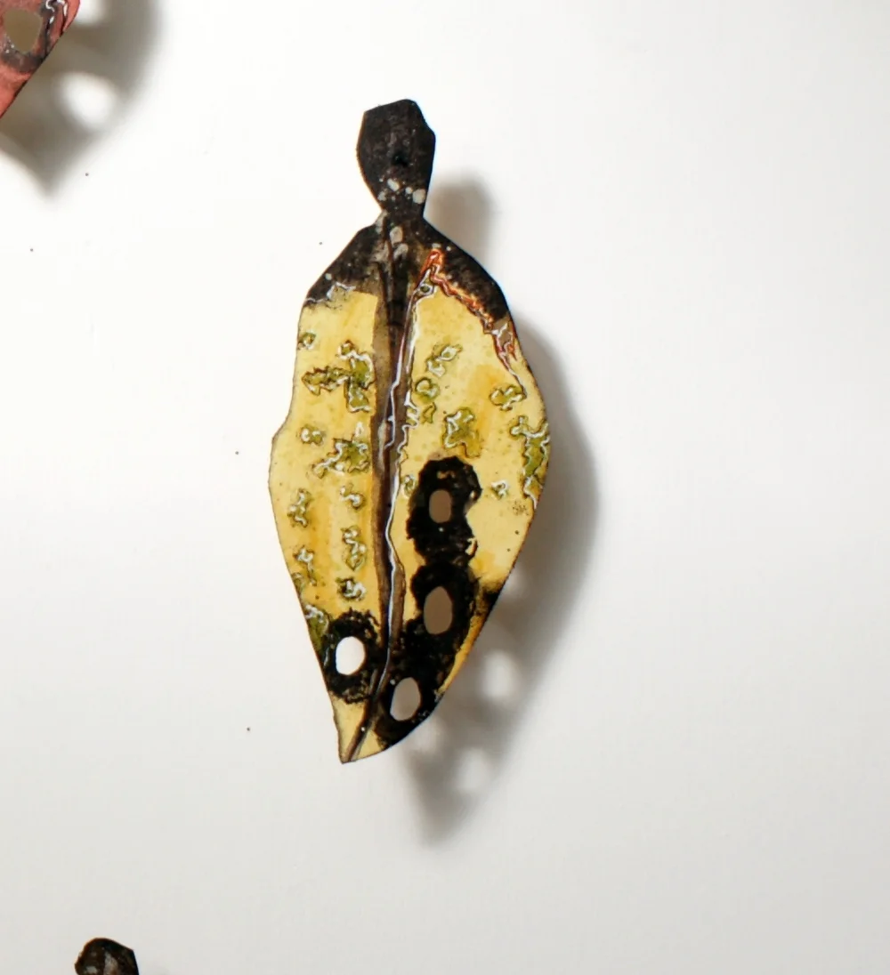 Small Individual Pohutukawa Leaf - Yellow.