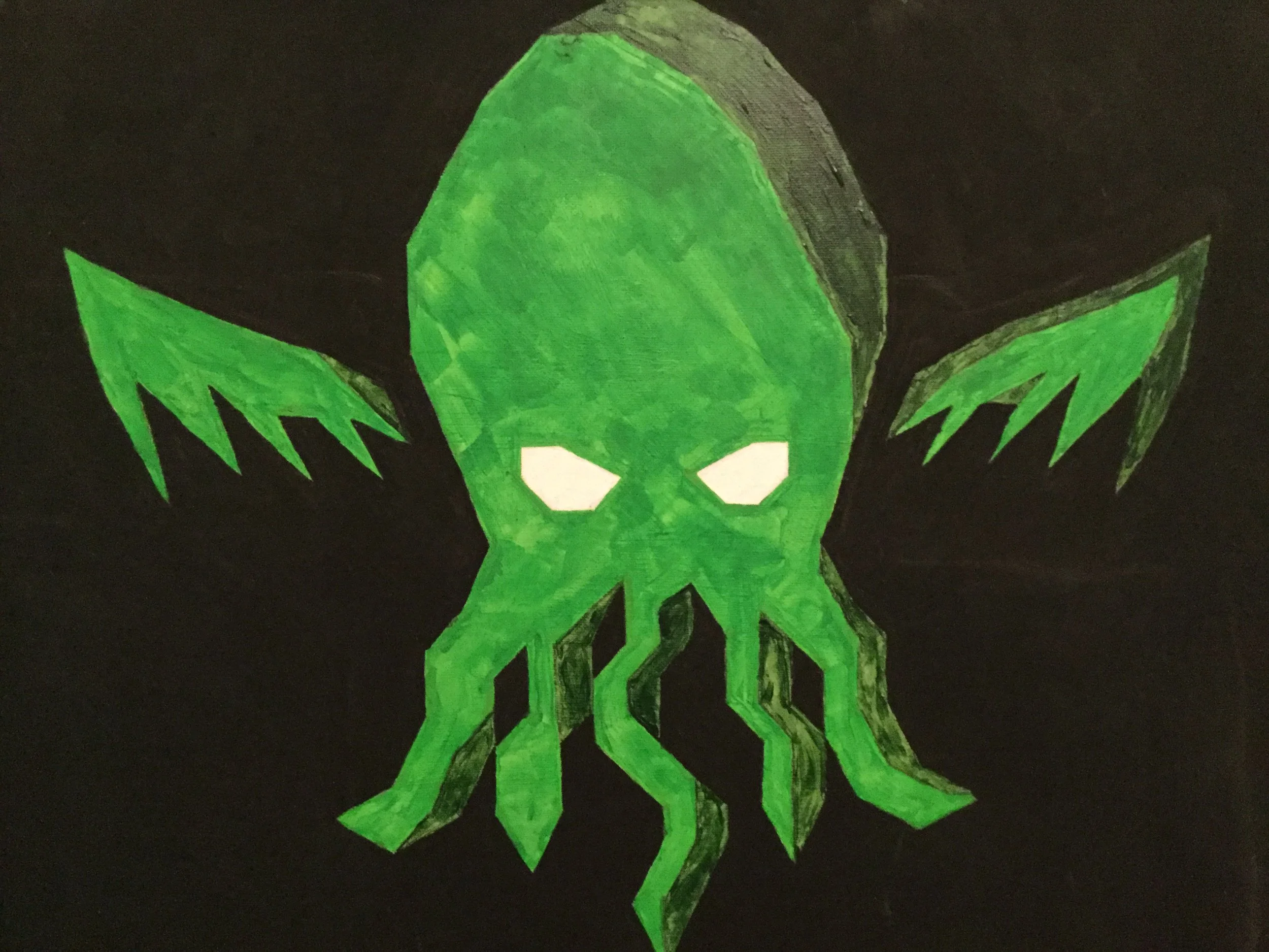 Cthulhu (by Day) Acrylics on Canvas 20"x16" and 10"x8"