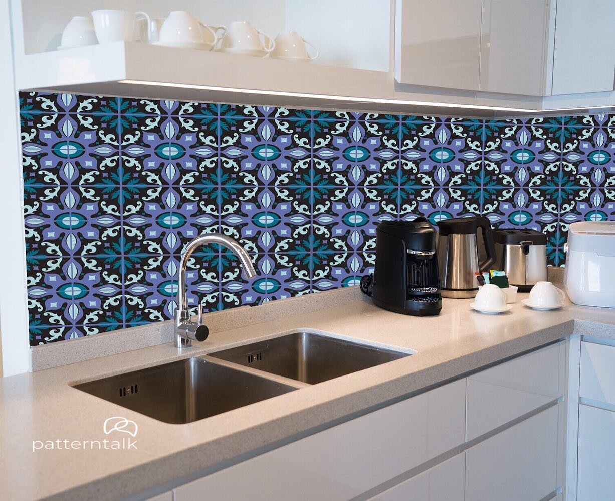 The new Lombardi tile featured as a backsplash in this minimalist kitchen. The Lombardi tile design is part of my Revival collection of Maltese-inspired tiles. #tiledesign #tiles #backsplash #backsplashtile #revival #maltesetiles #patterntalk