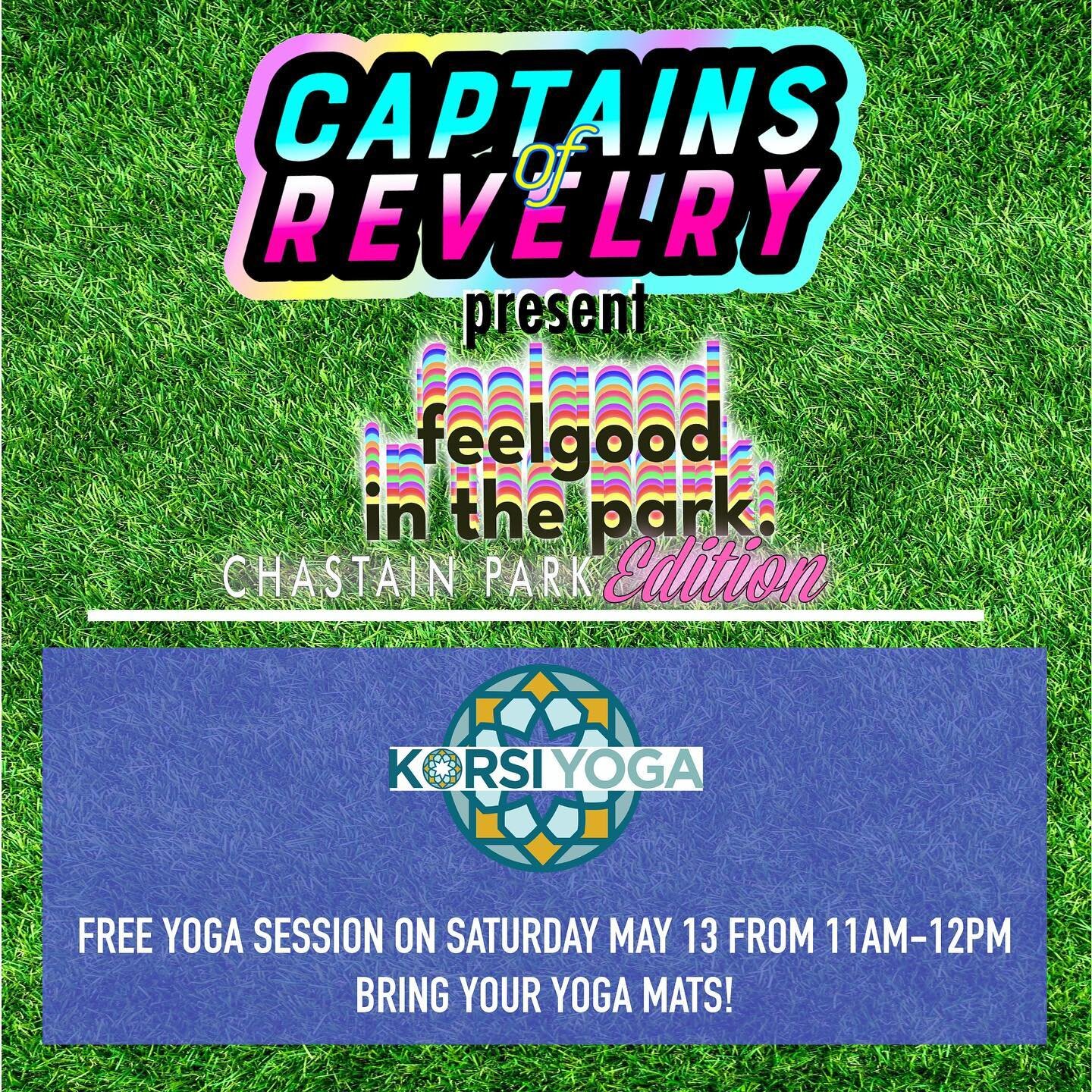 We&rsquo;re cranking up the feelgood season at Chastain Park this weekend! 
Check out this lineup of amazing DJ&rsquo;s AND our friends @korsihotyoga will be doing free guided yoga on Saturday am! Get there!
